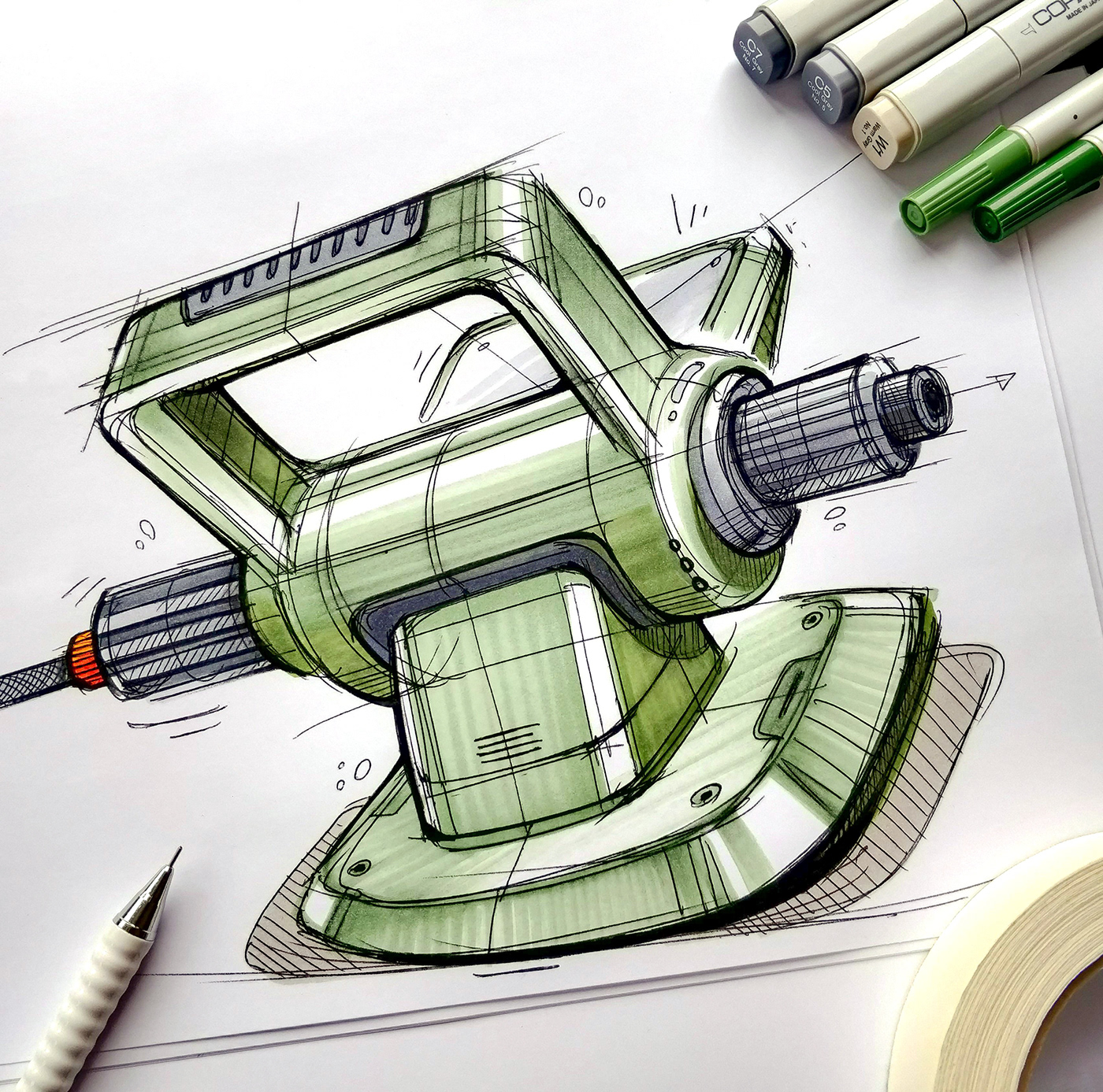 Marius Kindler，Sketch，two thousand and twenty-two，Hand drawn products，Marker expression，