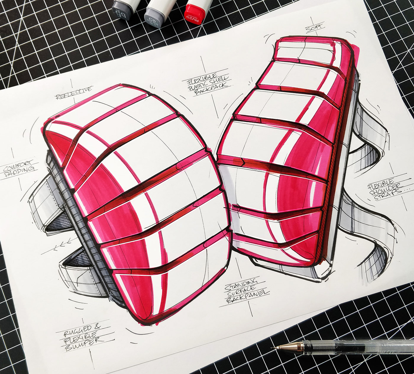 Marius Kindler，Sketch，two thousand and twenty-two，Hand drawn products，Marker expression，