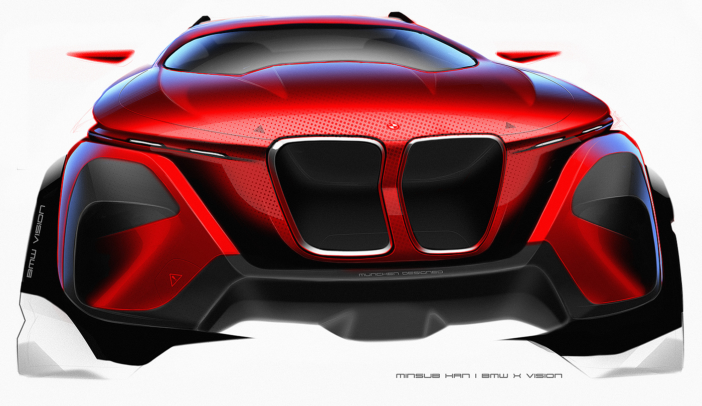 industrial design，Hand drawn，Render，automobile，