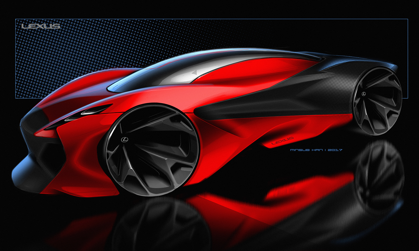 industrial design，Hand drawn，Render，automobile，