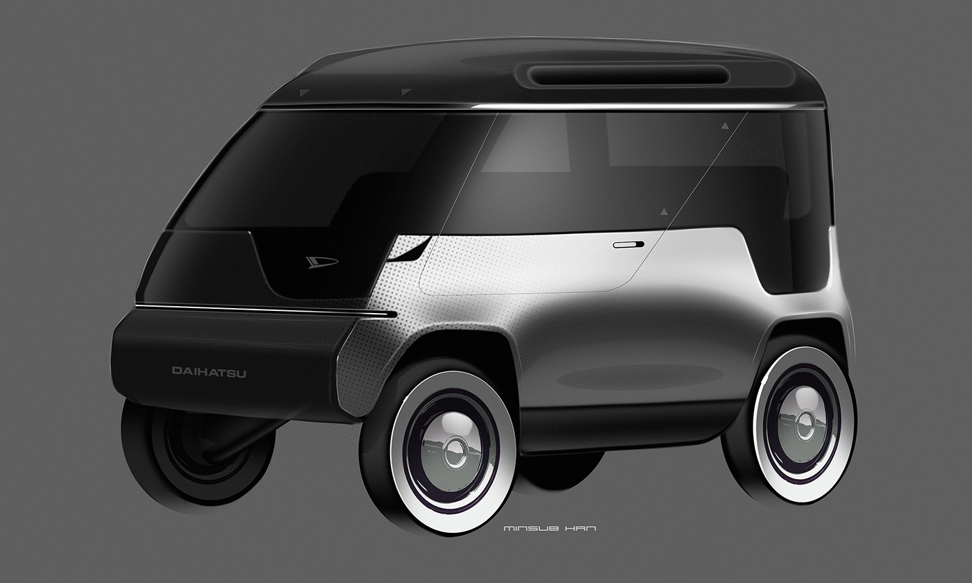 industrial design，Hand drawn，Render，automobile，