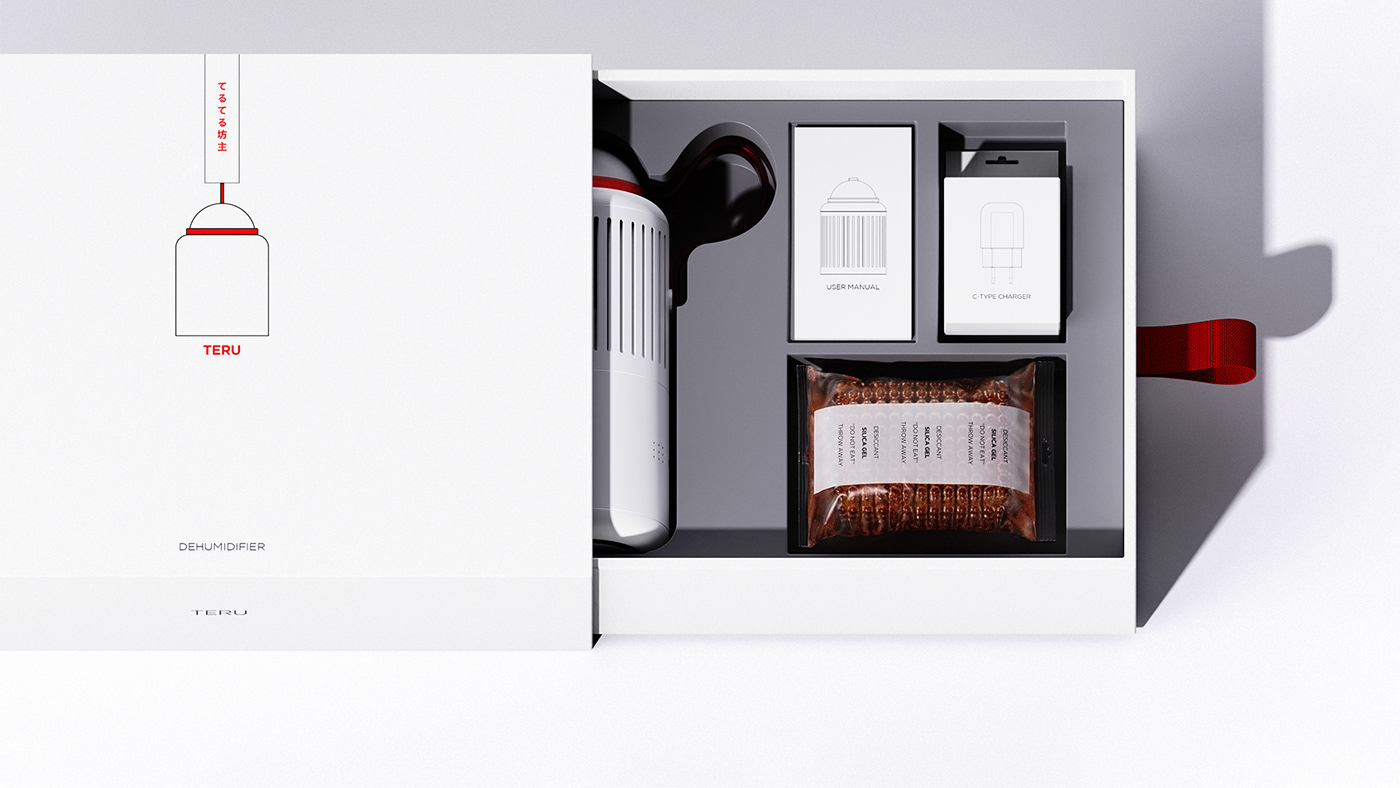 TERU，Junyoung Jang，product design，Silicone Dehumidifier，Japanese doll，Teru teru bozu，User experience design，