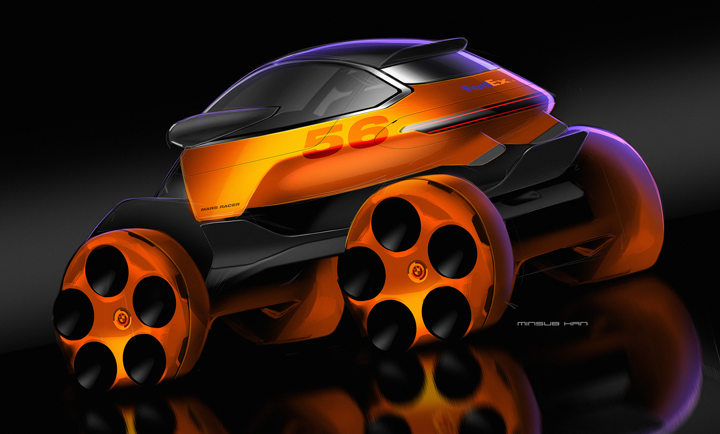 industrial design，Hand drawn，Render，automobile，