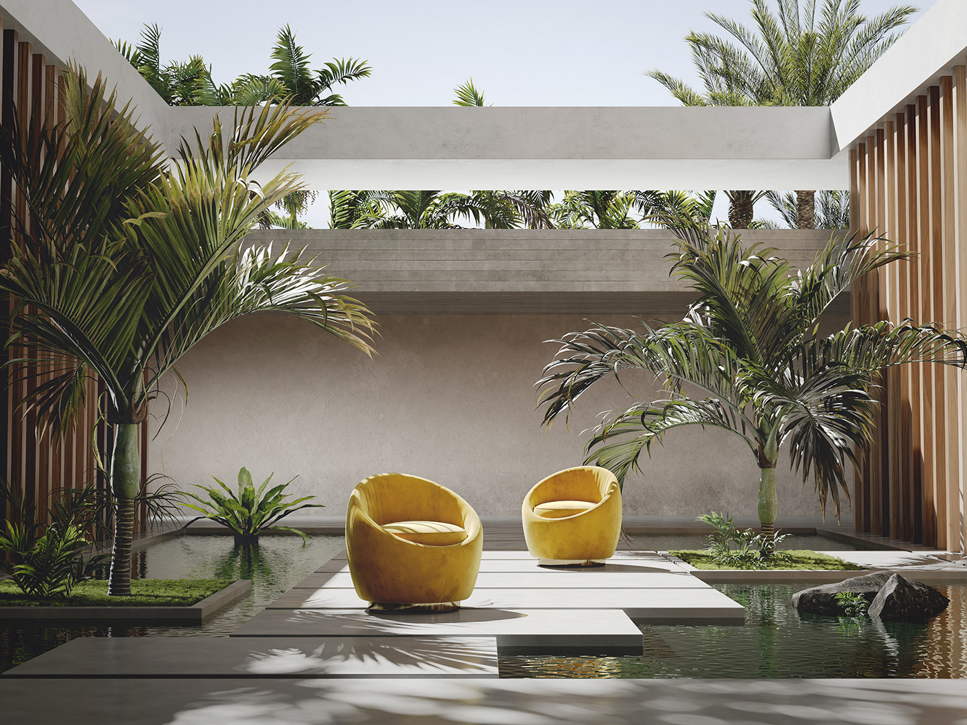 3d，cgi，chair，yellow，sofa，