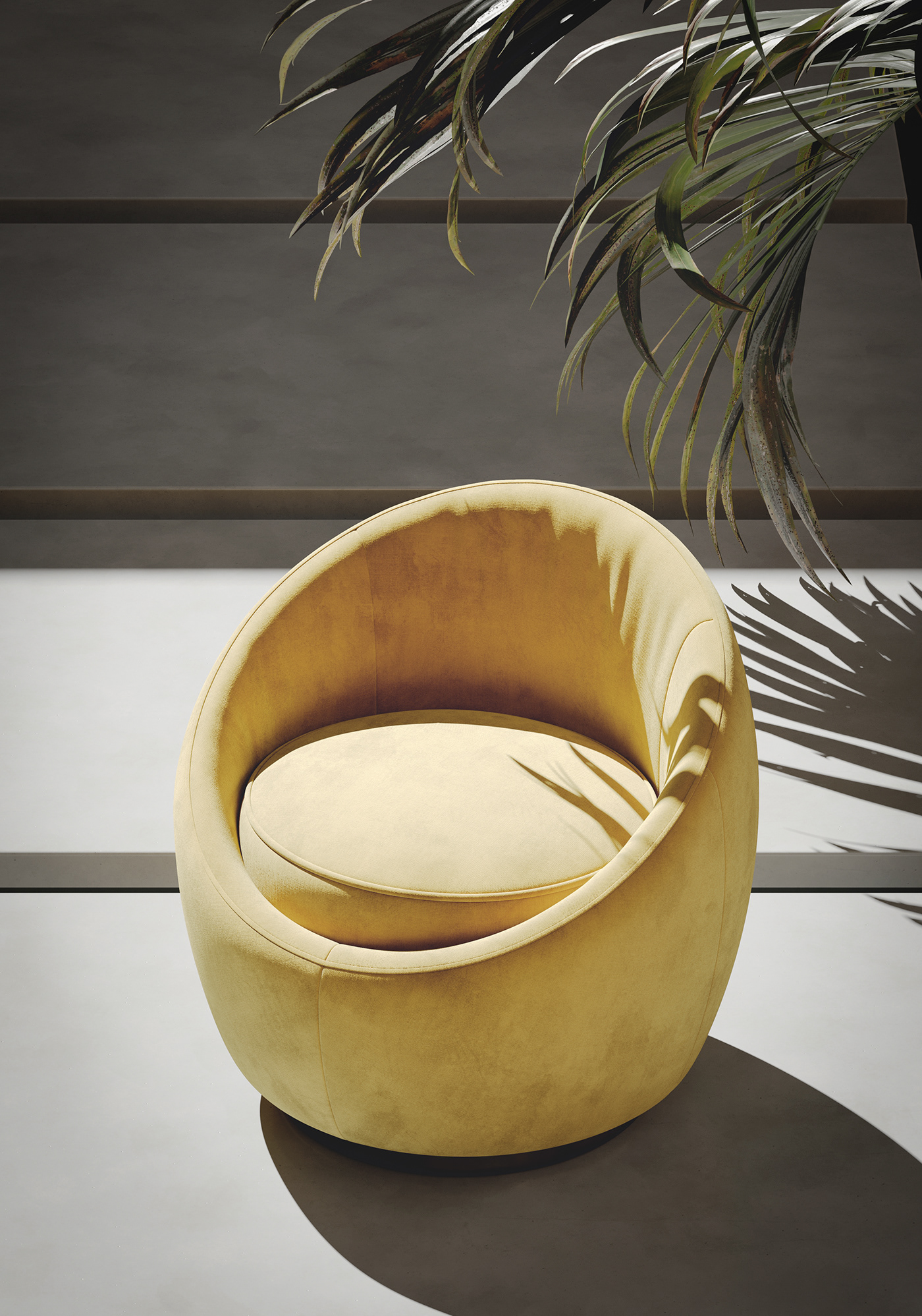 3d，cgi，chair，yellow，sofa，