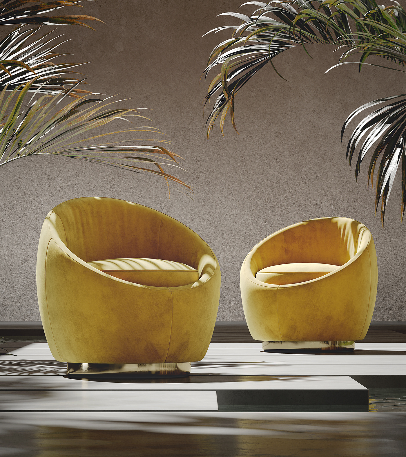 3d，cgi，chair，yellow，sofa，