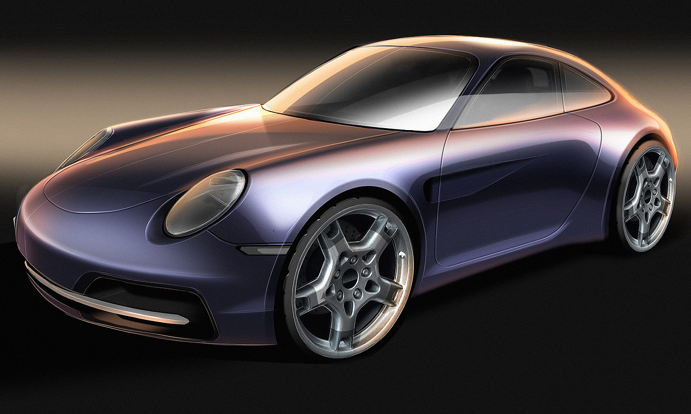 industrial design，Hand drawn，Render，automobile，