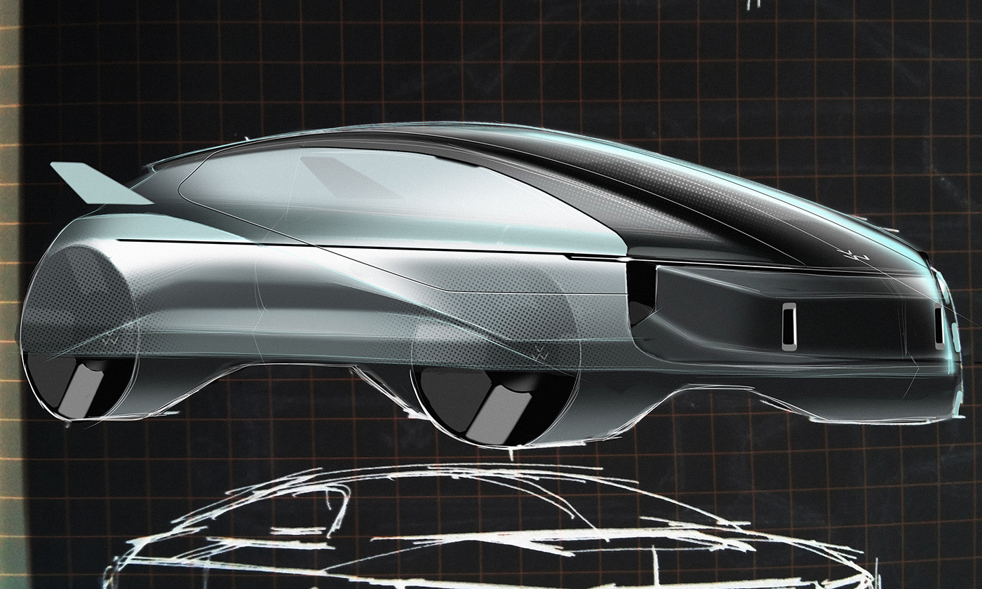 industrial design，Hand drawn，Render，automobile，