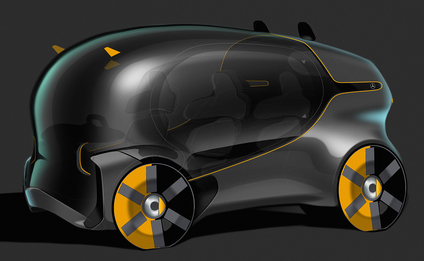 industrial design，Hand drawn，Render，automobile，