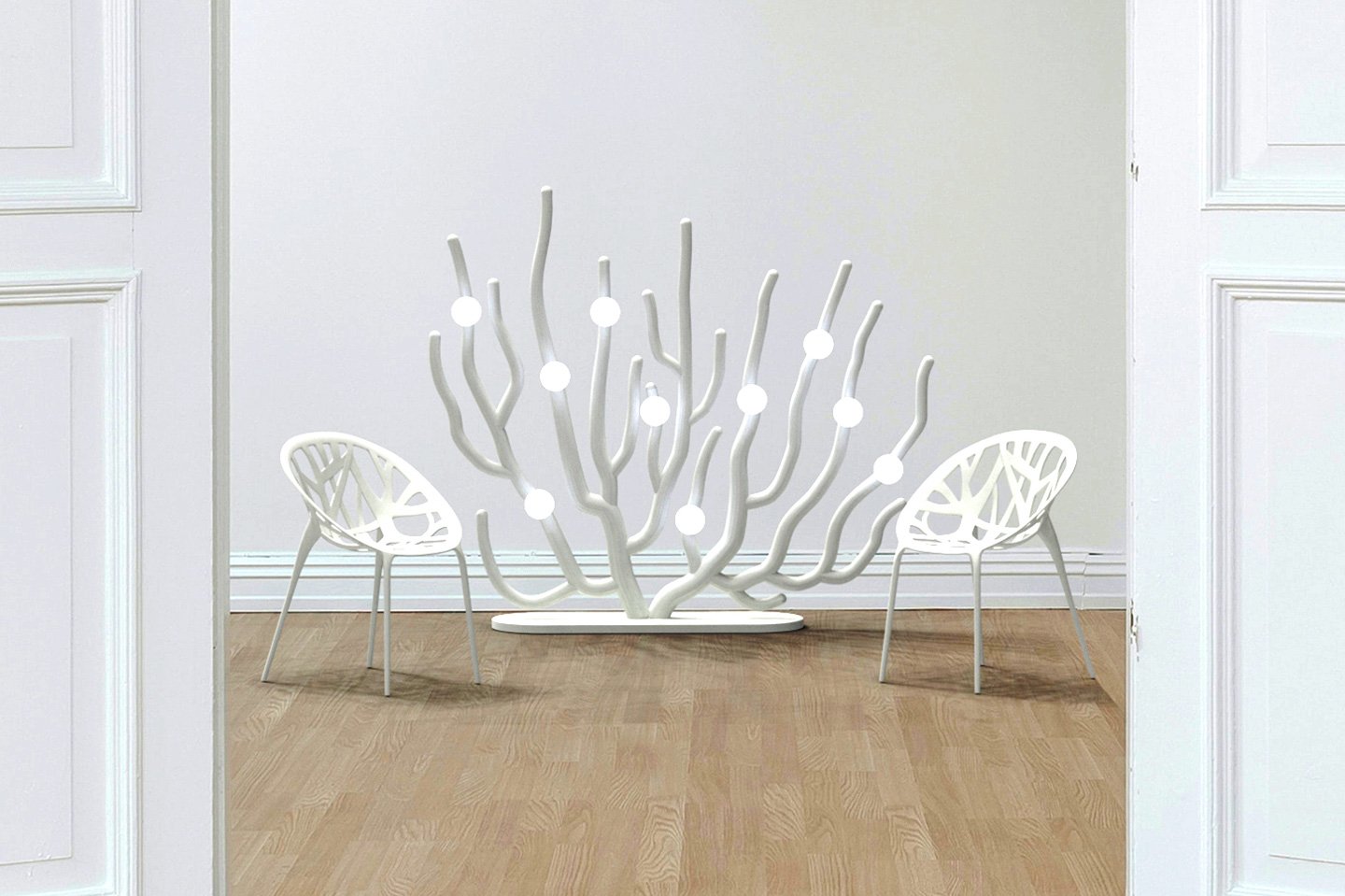 Lighting device，product design，Coral Blanche，Coral floor lamp，Yongwook Seong，
