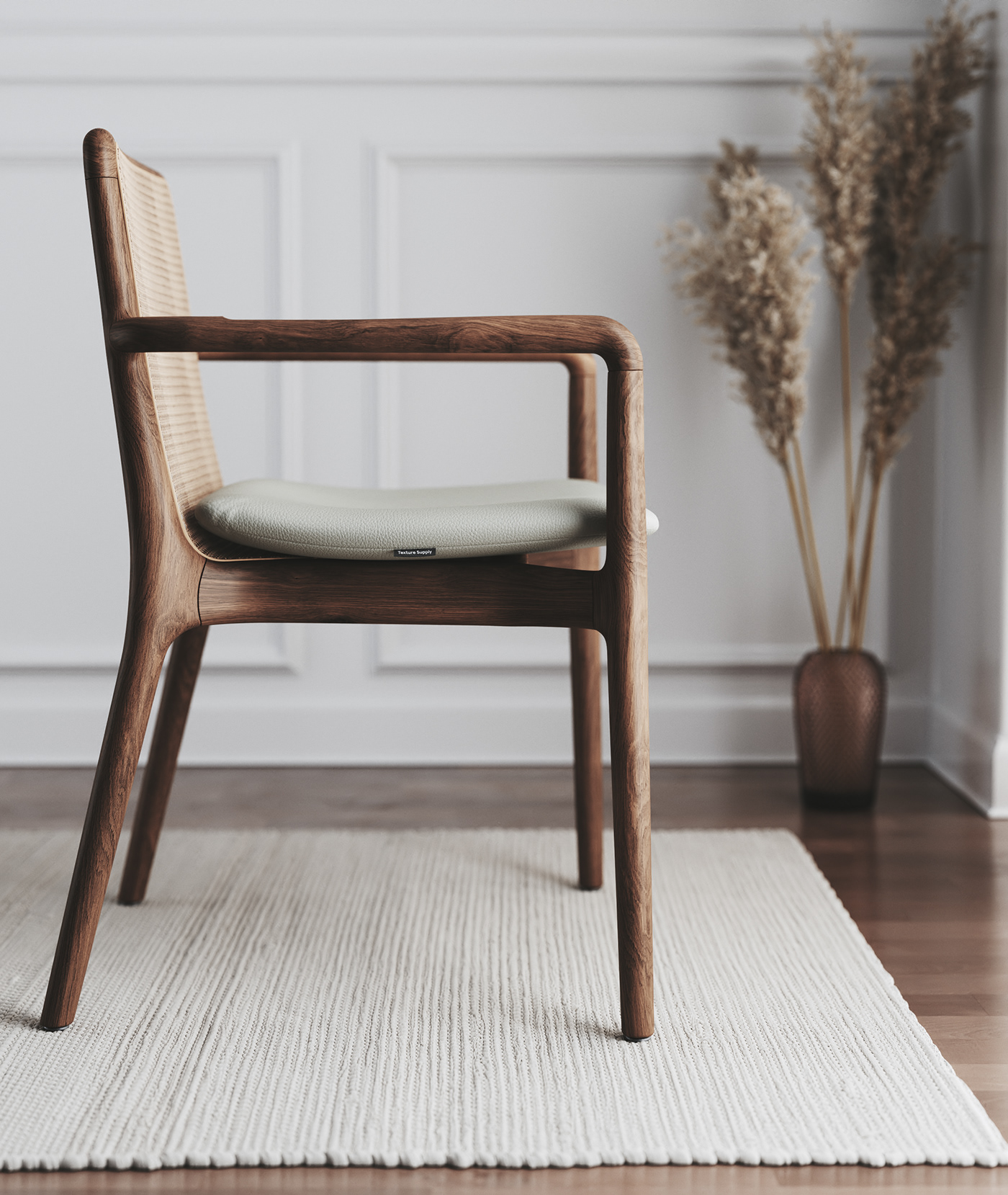 CGI chair，Appearance design，wooden ，texture，