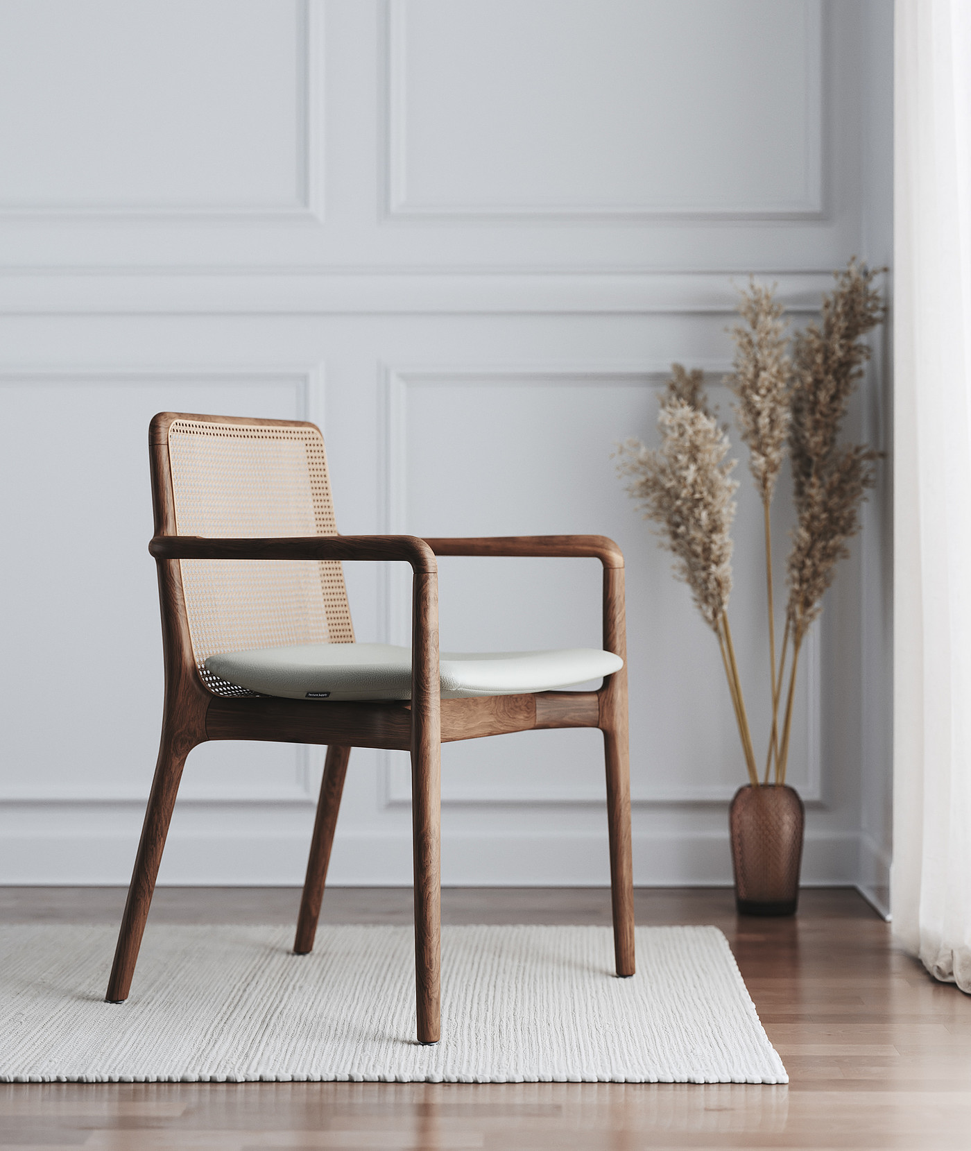 CGI chair，Appearance design，wooden ，texture，