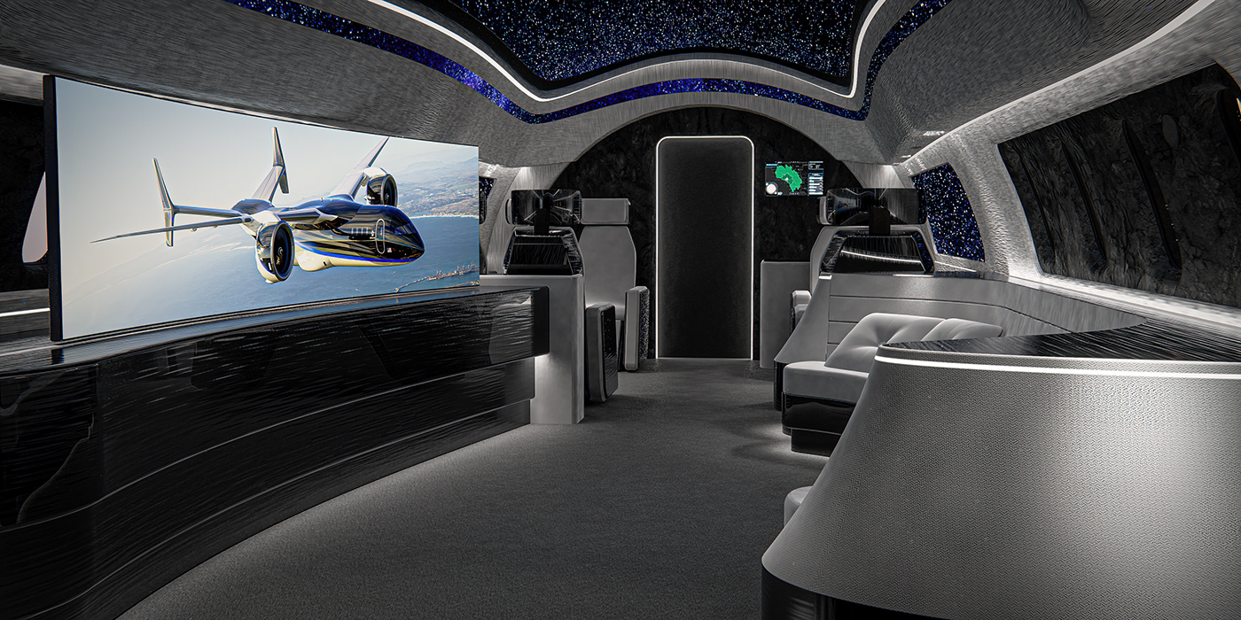 Administrative special plane，future，science and technology，Model，Interior decoration，Aircraft modeling design，Aircraft interior，