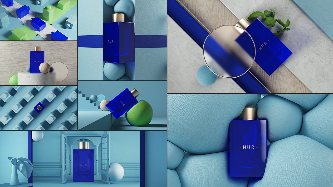 Perfume，blue，Bottle body，