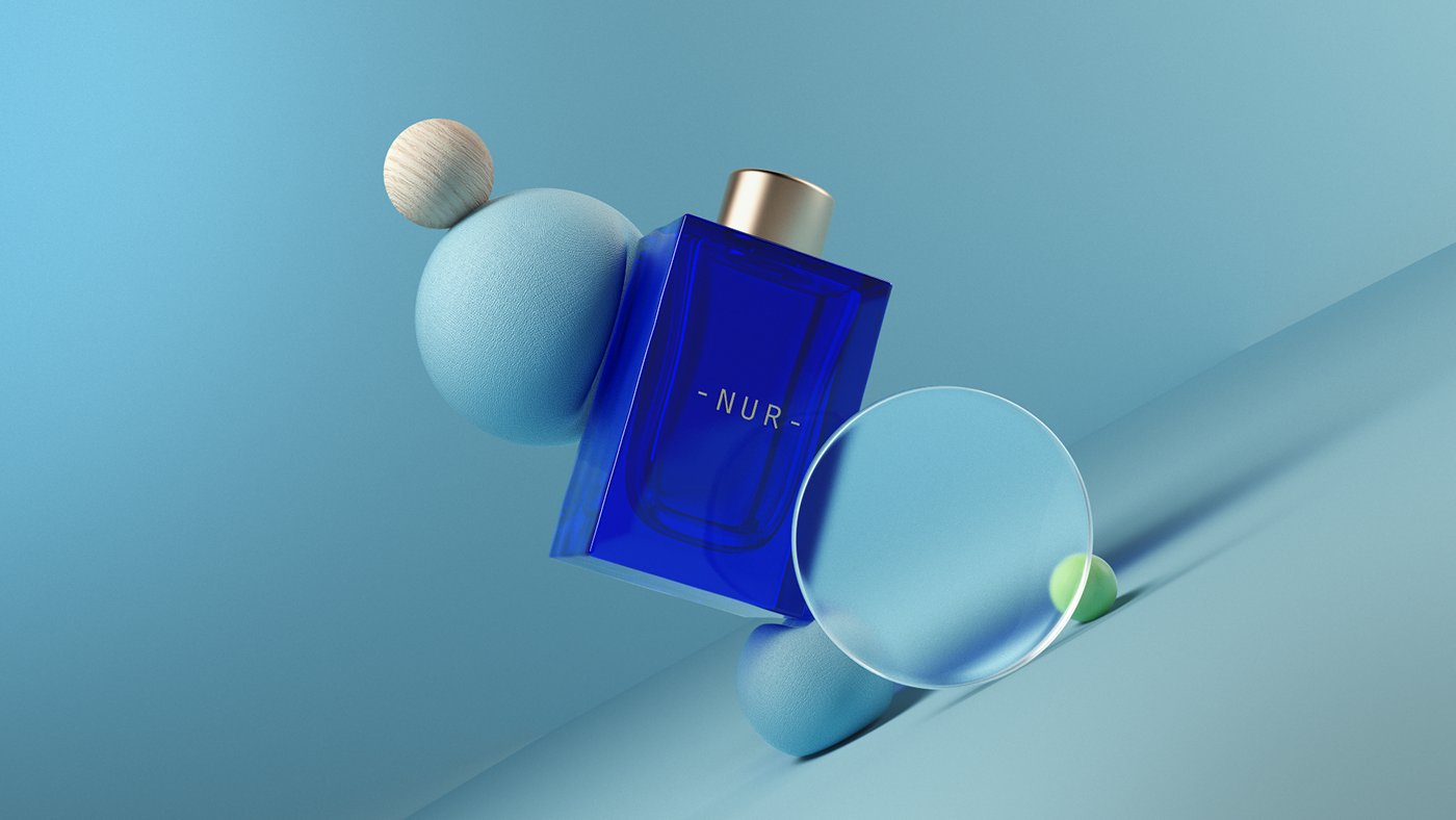 Perfume，blue，Bottle body，