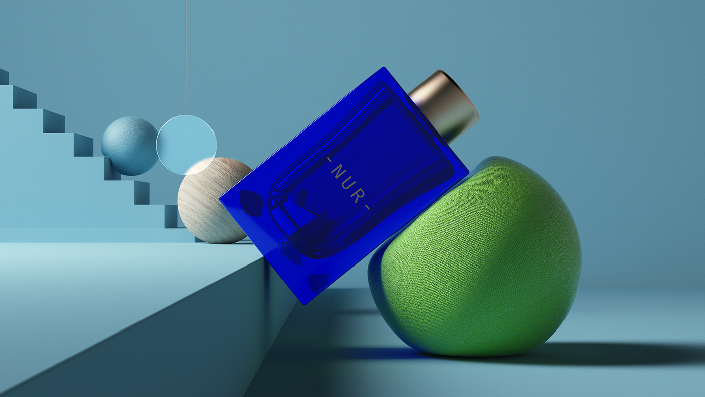 Perfume，blue，Bottle body，