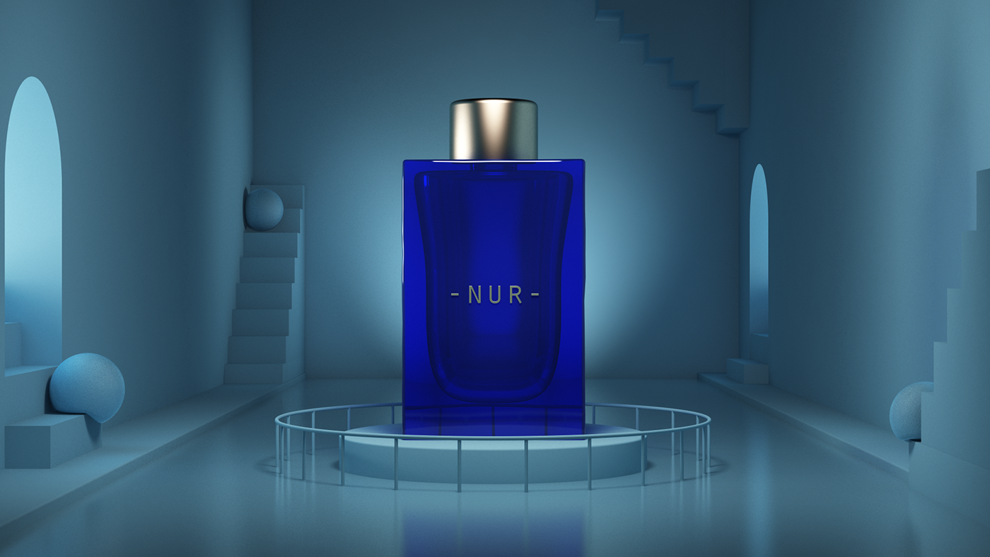 Perfume，blue，Bottle body，