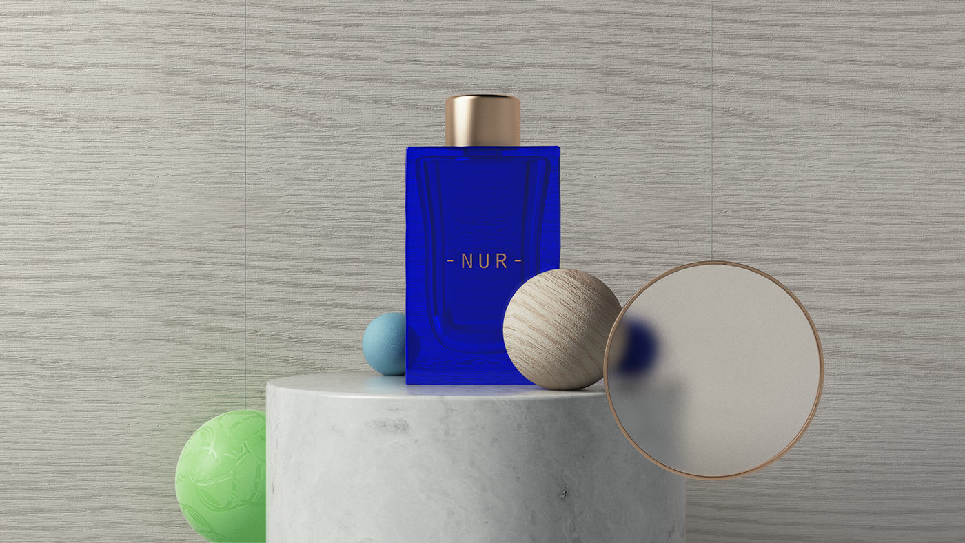 Perfume，blue，Bottle body，