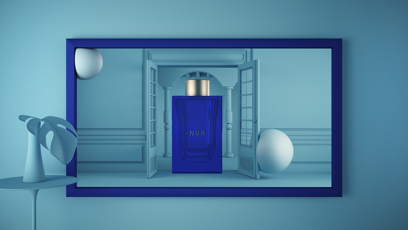 Perfume，blue，Bottle body，