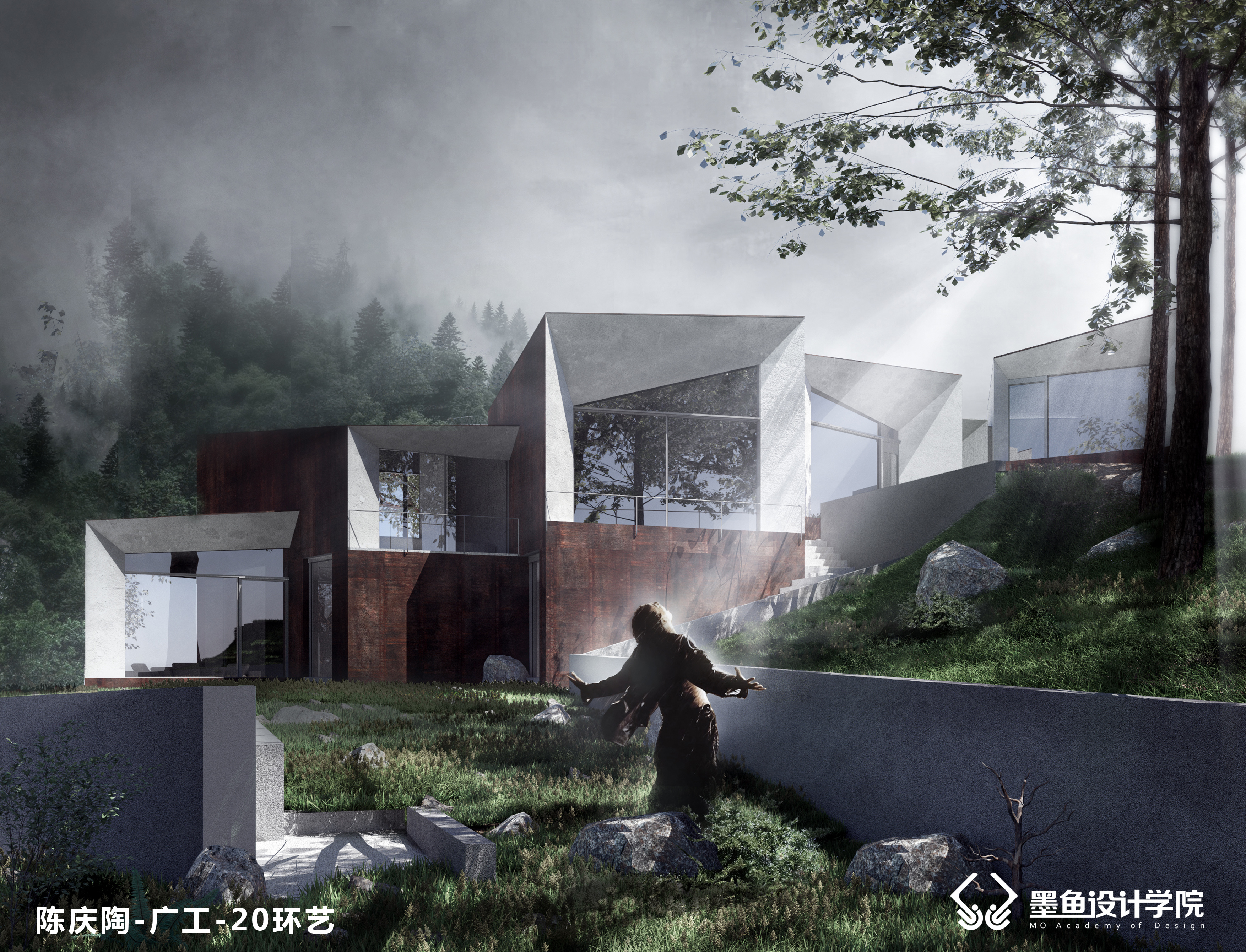 Cuttlefish Design Institute，Design，Realistic wind，Realistic wind rendering，vray，space design ，Architectural landscape design，