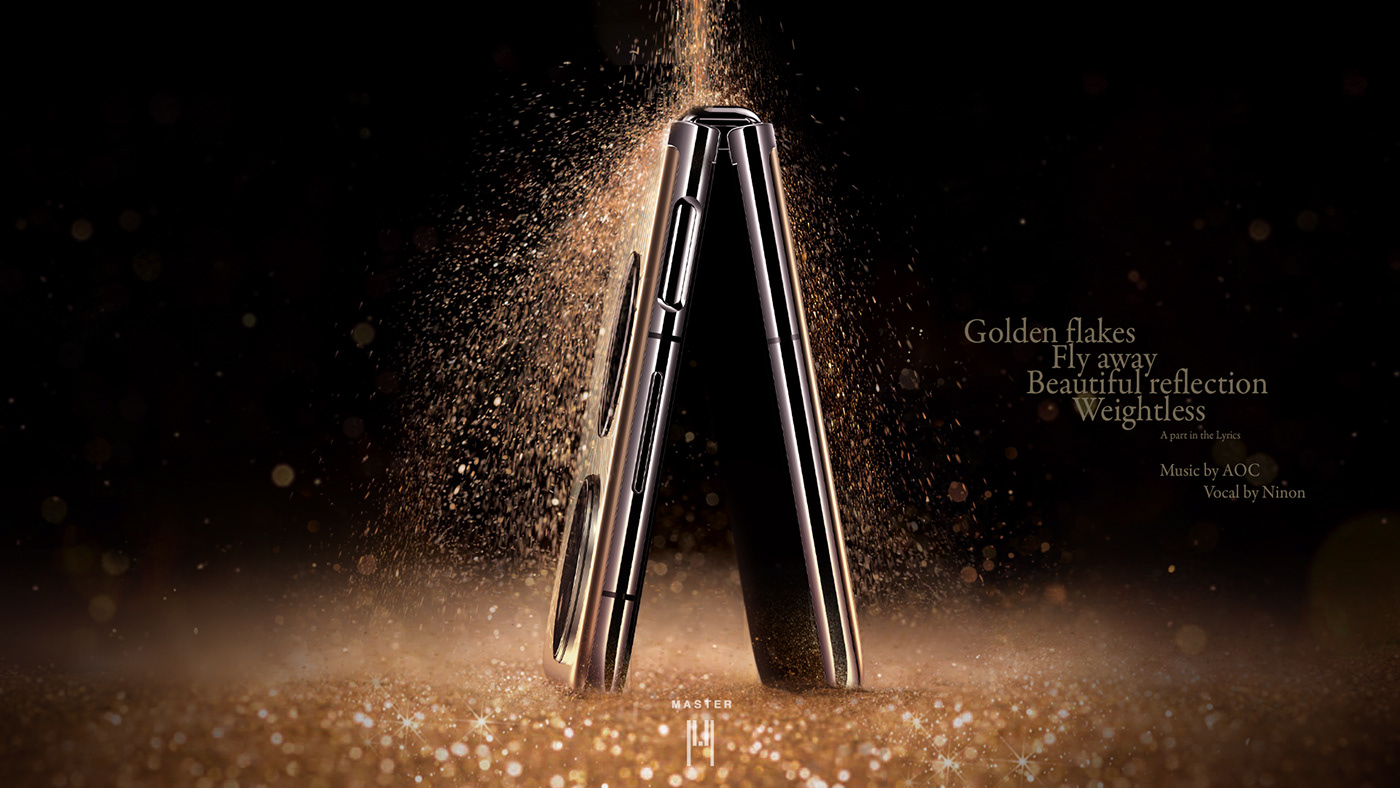 Huawei，Folding mobile phone，Champagne，