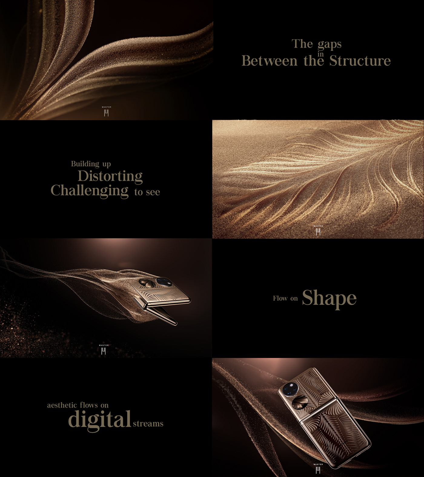 Huawei，Folding mobile phone，Champagne，