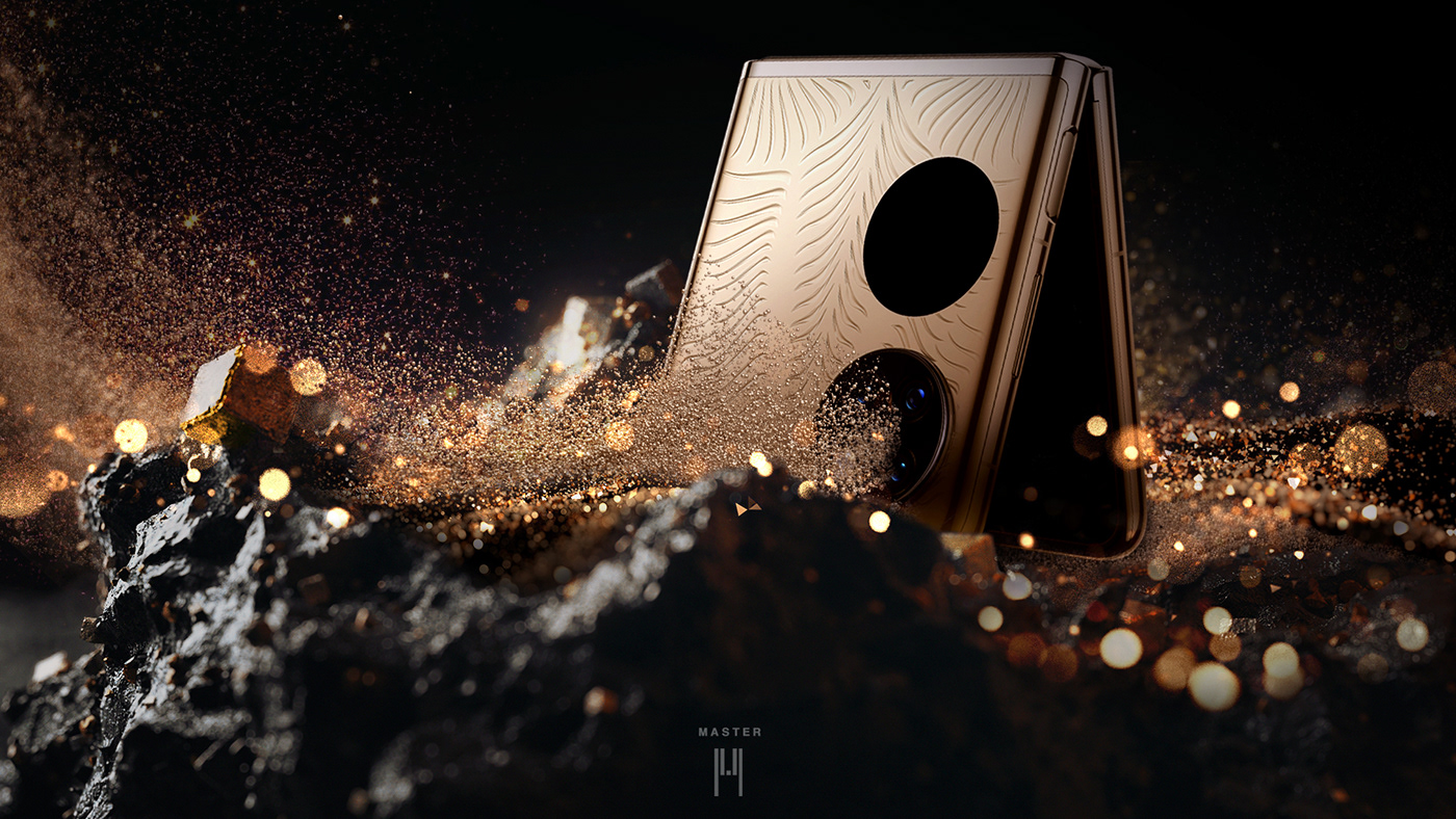 Huawei，Folding mobile phone，Champagne，