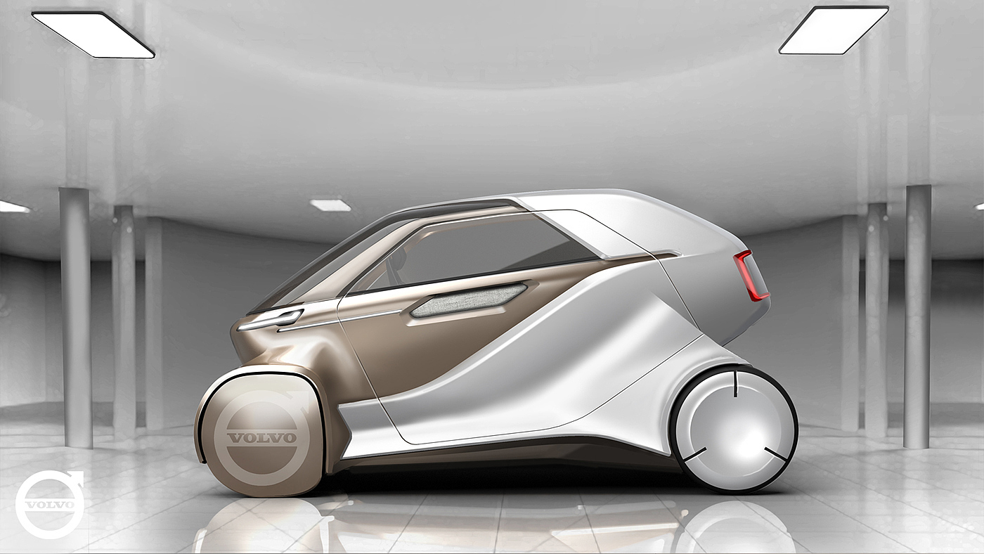 Render，Hand drawn，Volvo Sense，automobile，