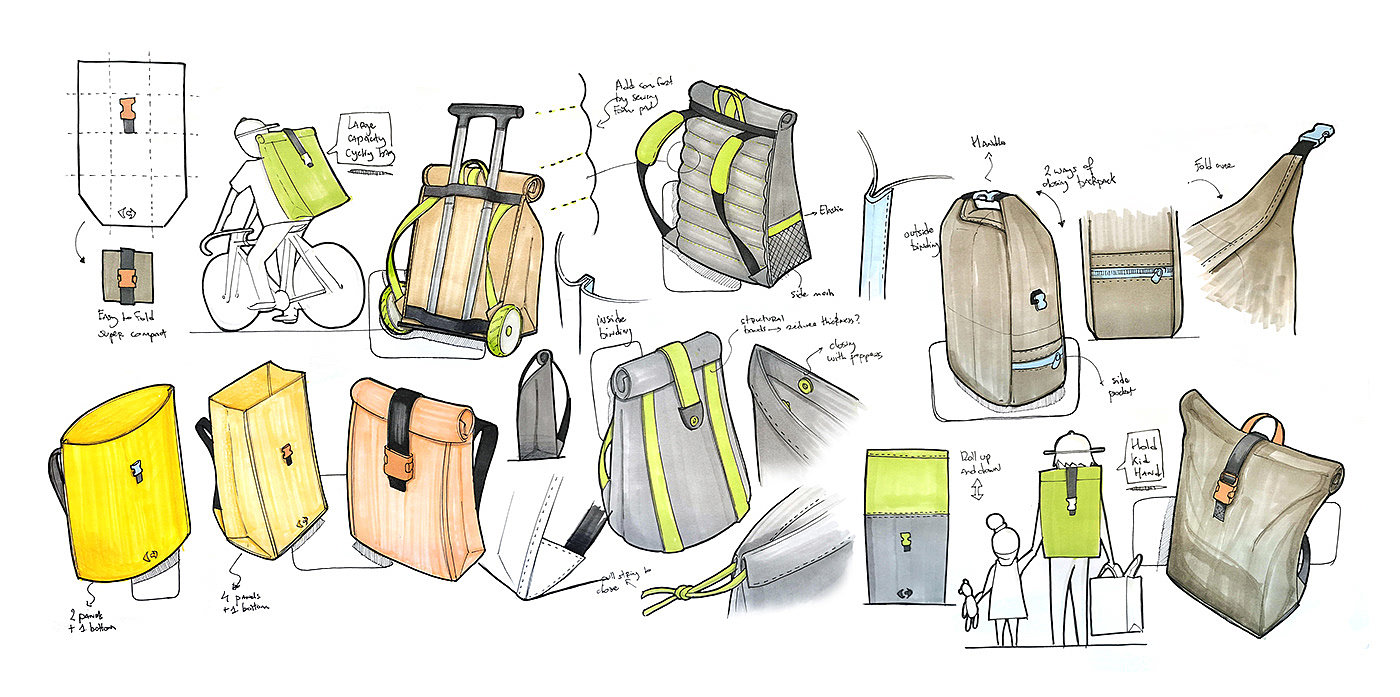 DESIGN BY CARREFOUR，Shopping backpack，product design，Foldable design，waterproof，