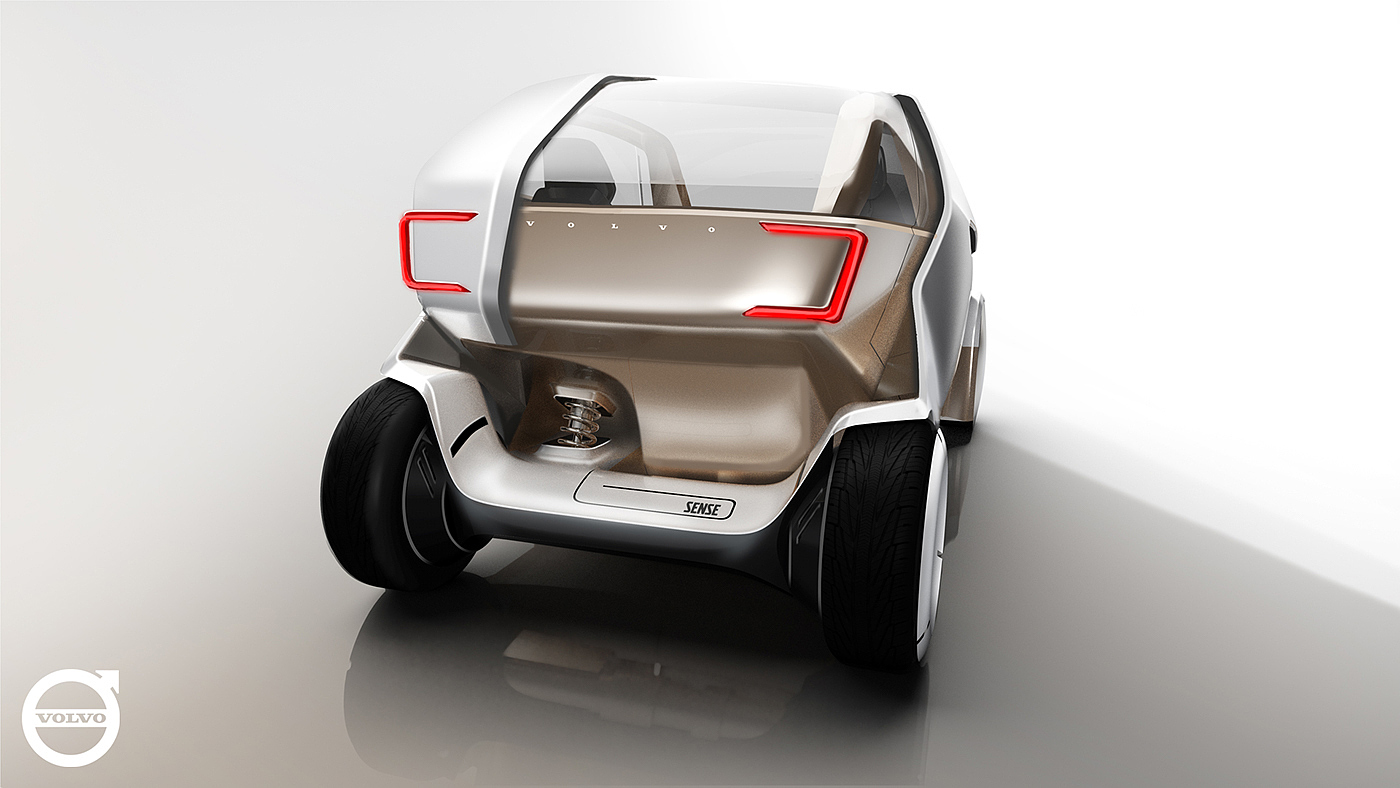 Render，Hand drawn，Volvo Sense，automobile，