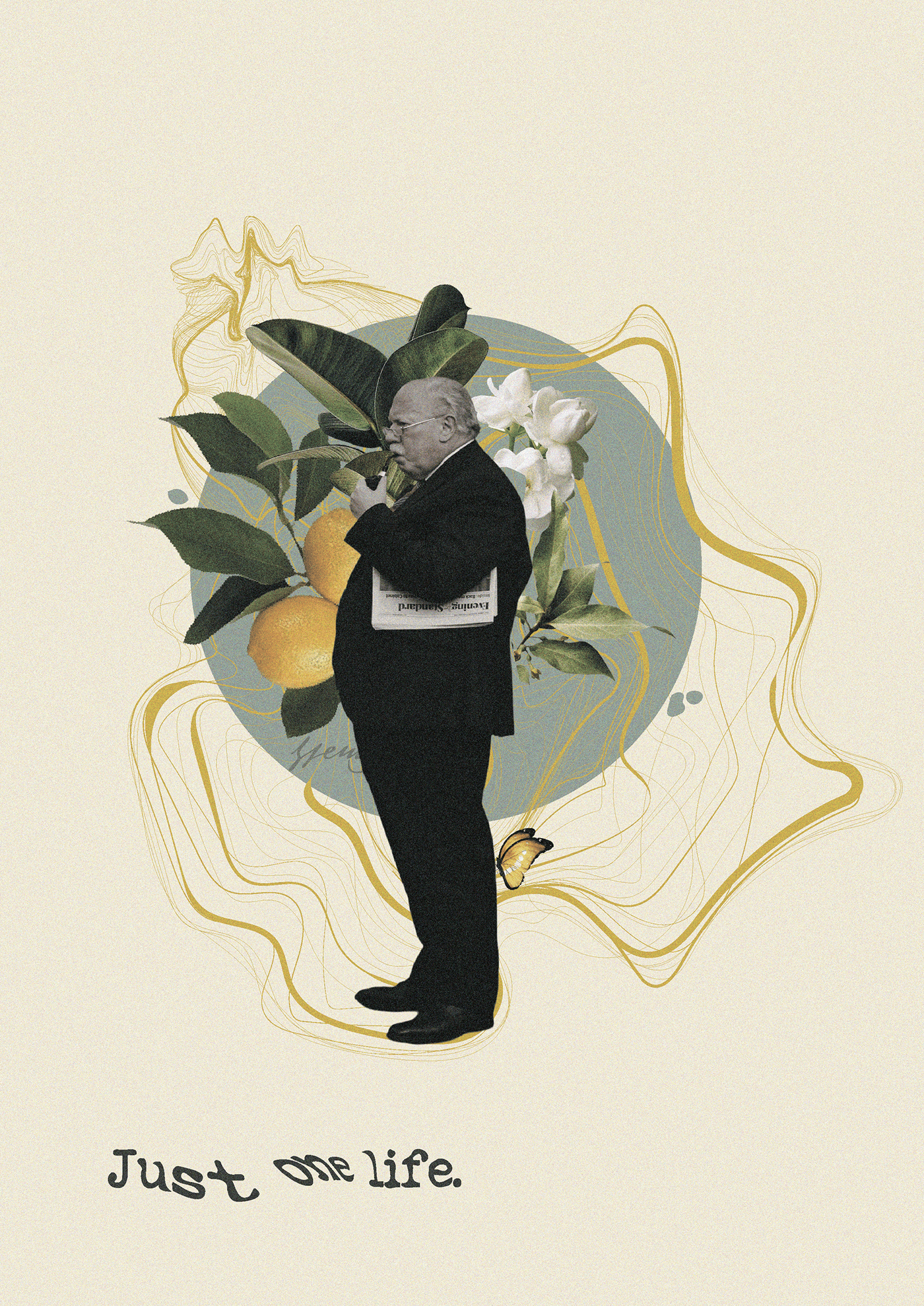 Vard Vahanian，kenats'，packing design，Collage style，Gin bottle，Label concept，