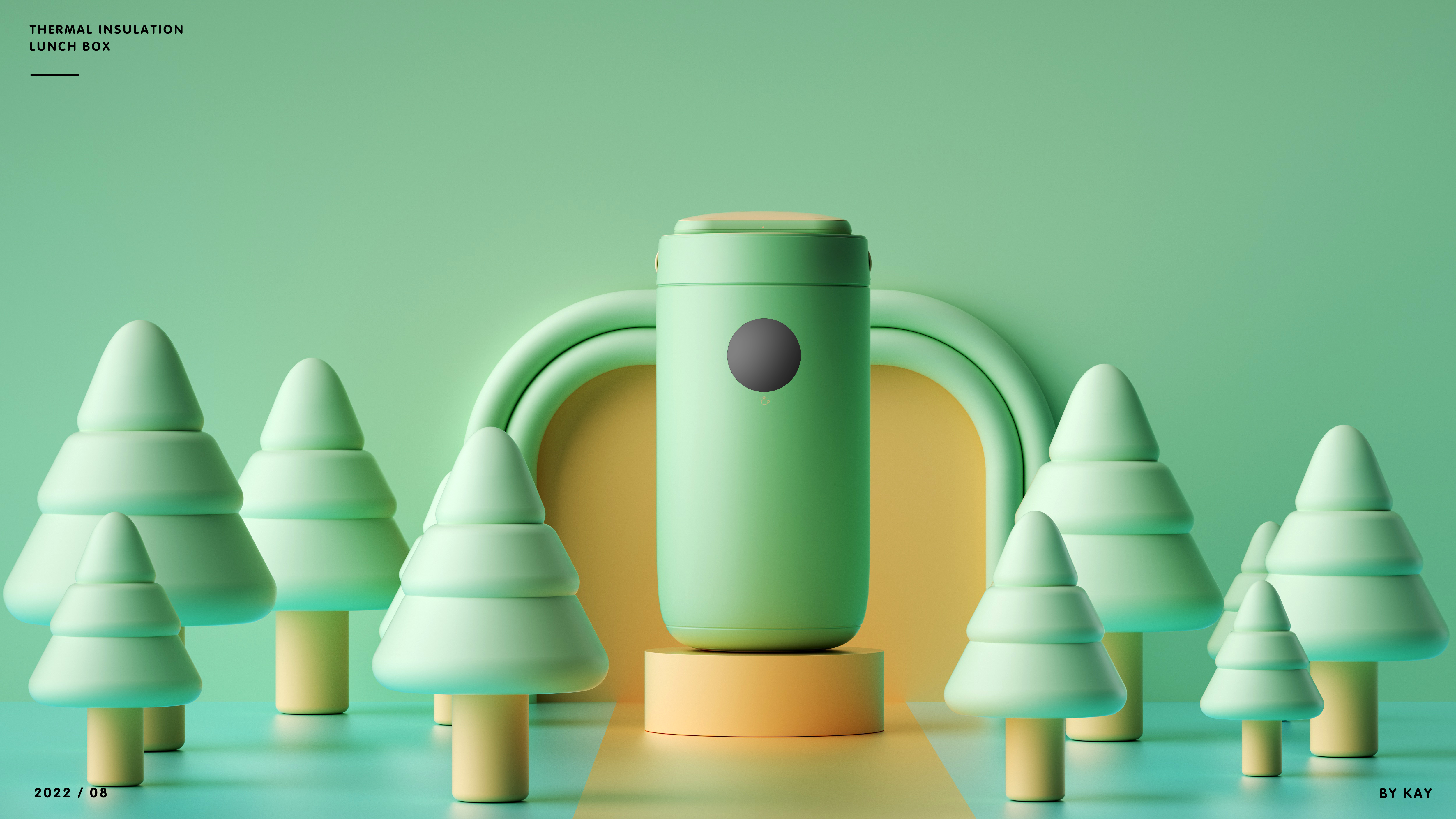 Thermal insulation lunch box，Modeling and rendering，3D modeling，Appearance design，Appearance ID design，industrial design，product design，Original design，