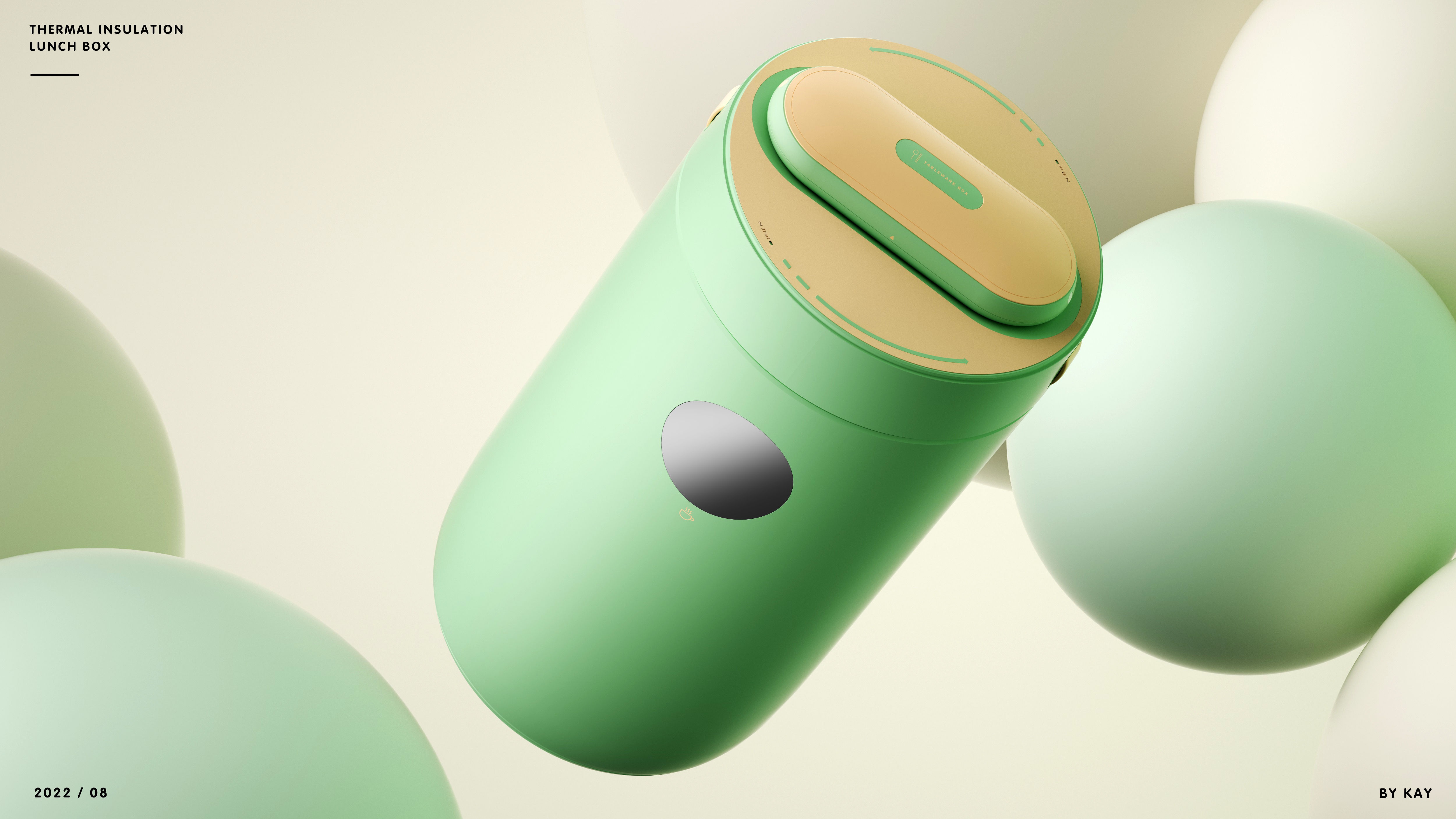 Thermal insulation lunch box，Modeling and rendering，3D modeling，Appearance design，Appearance ID design，industrial design，product design，Original design，