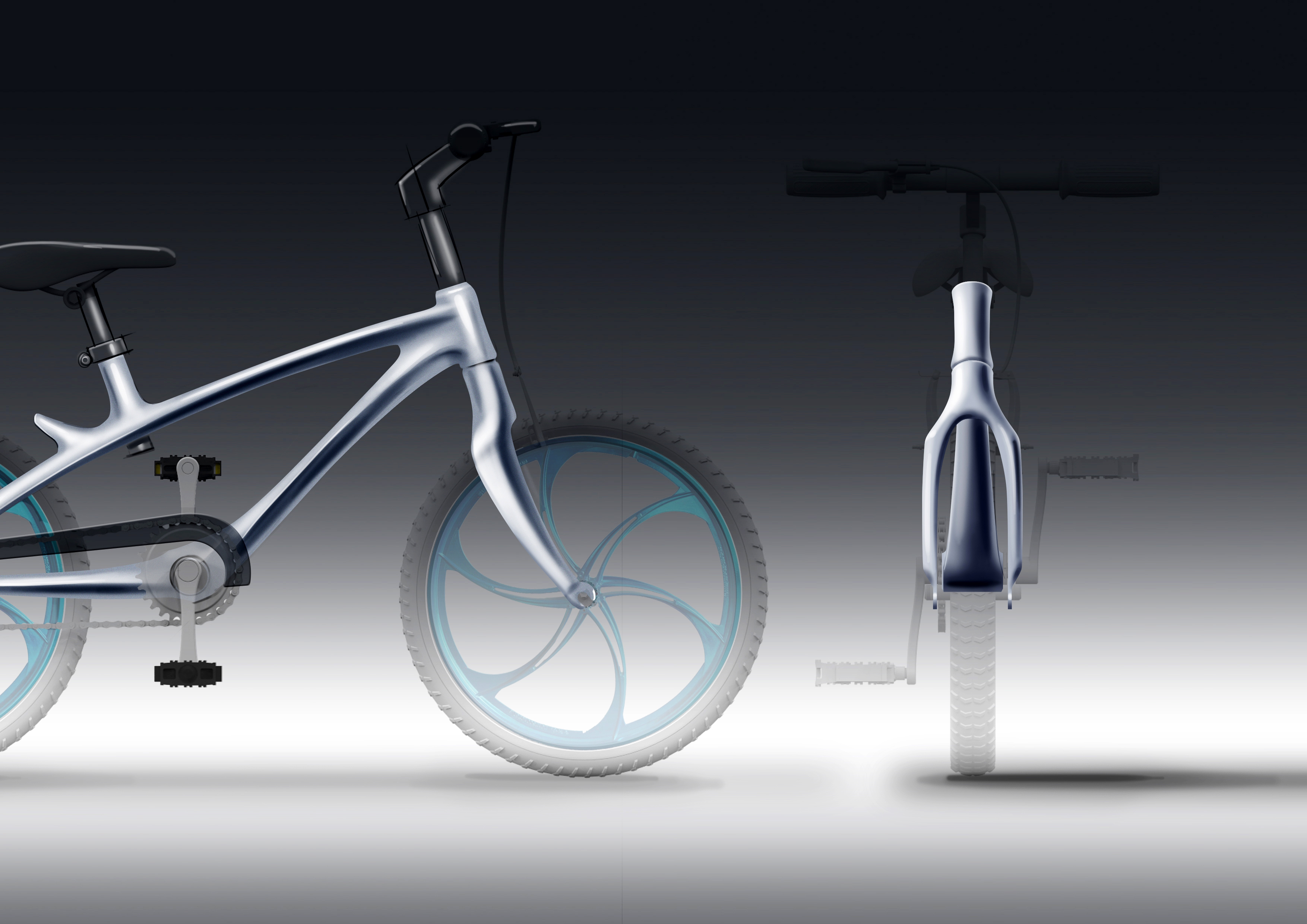 Bicycle Frame Design，Product modeling design，Hand drawn expression，