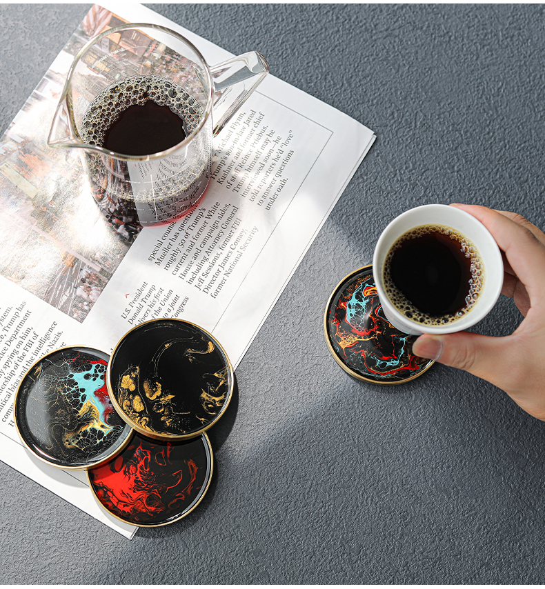 space，Galaxy，Coaster，Fluid painting，Unique pattern，