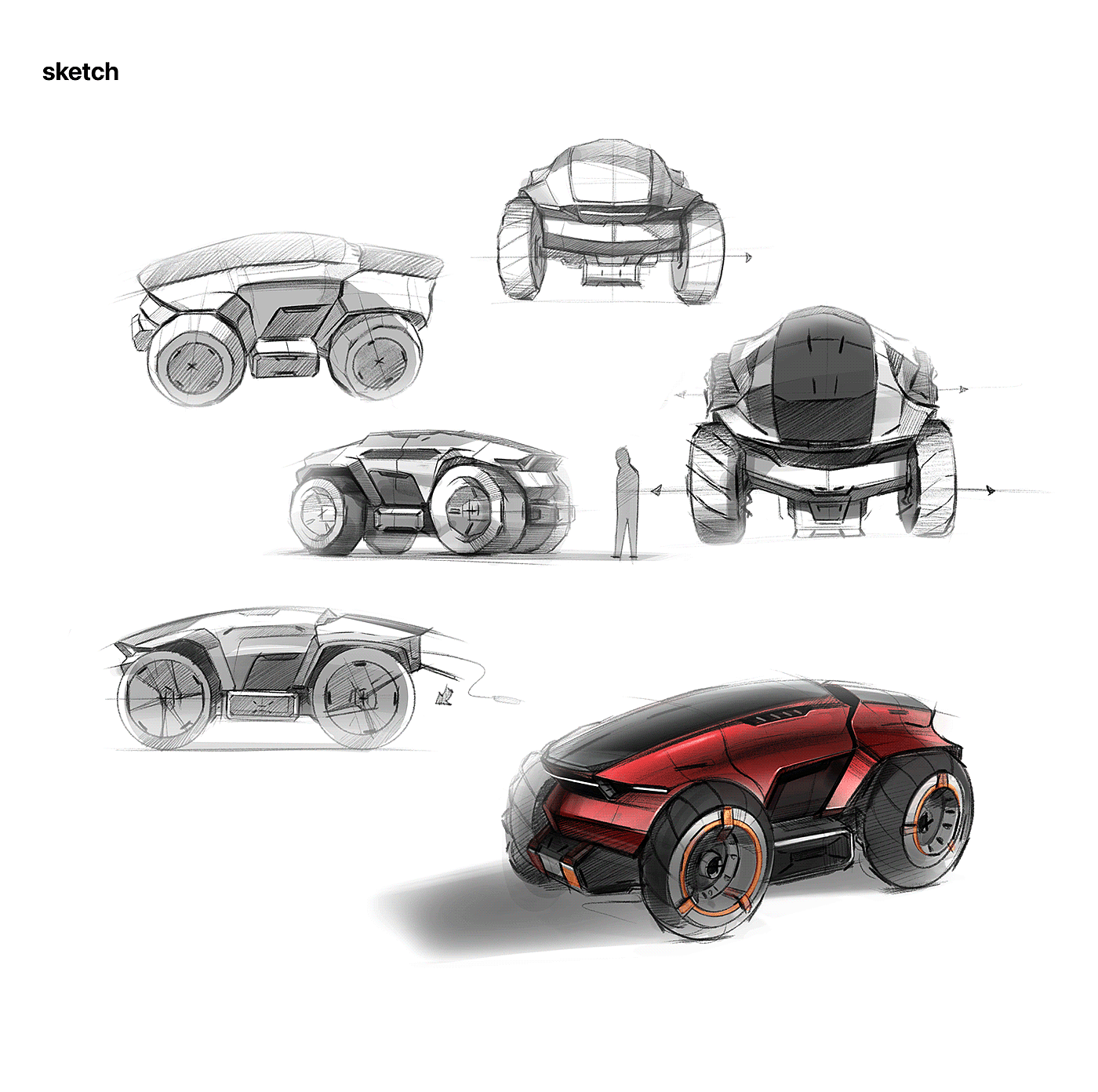 Tractor，conceptual design，Adobe portfolio，