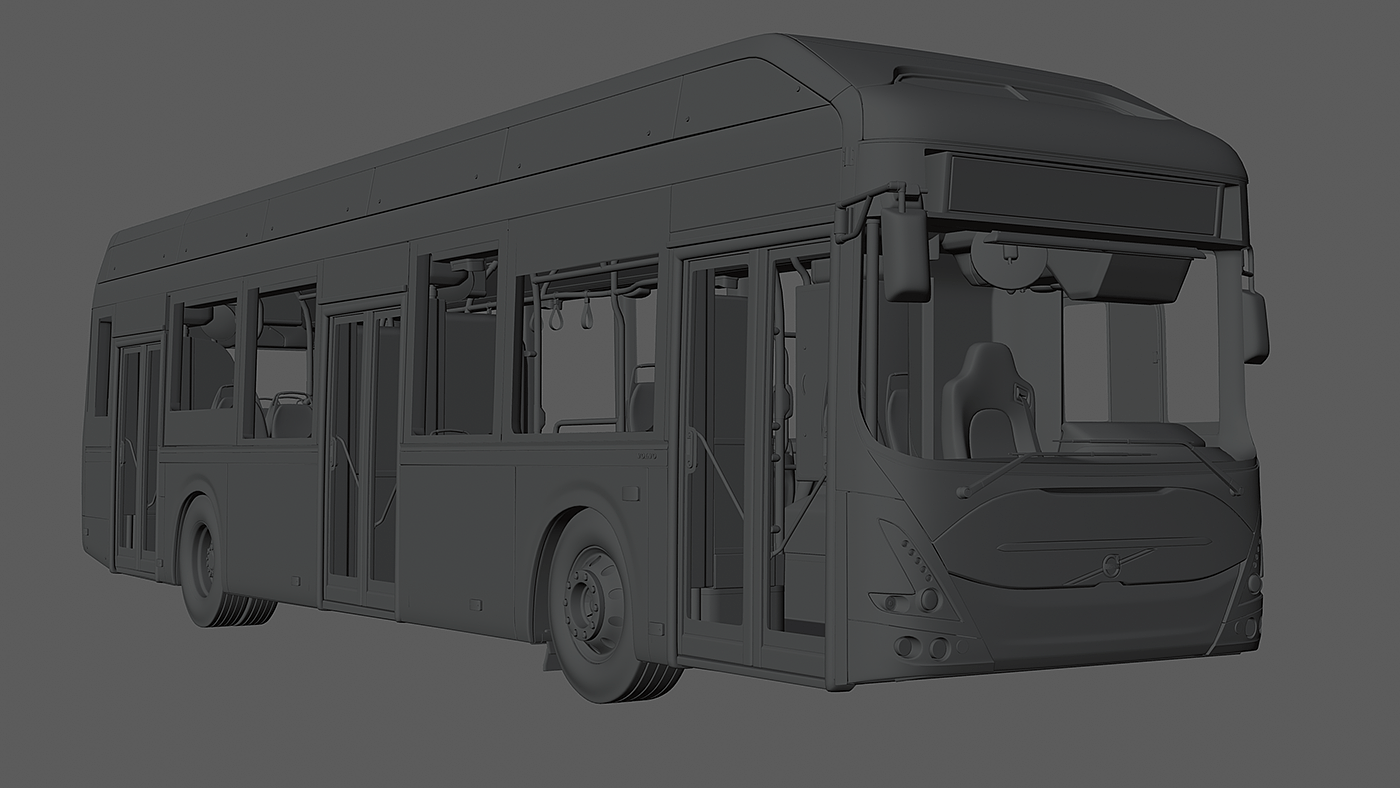 3d，公交车，沃尔沃，汽车，巴士，客车，