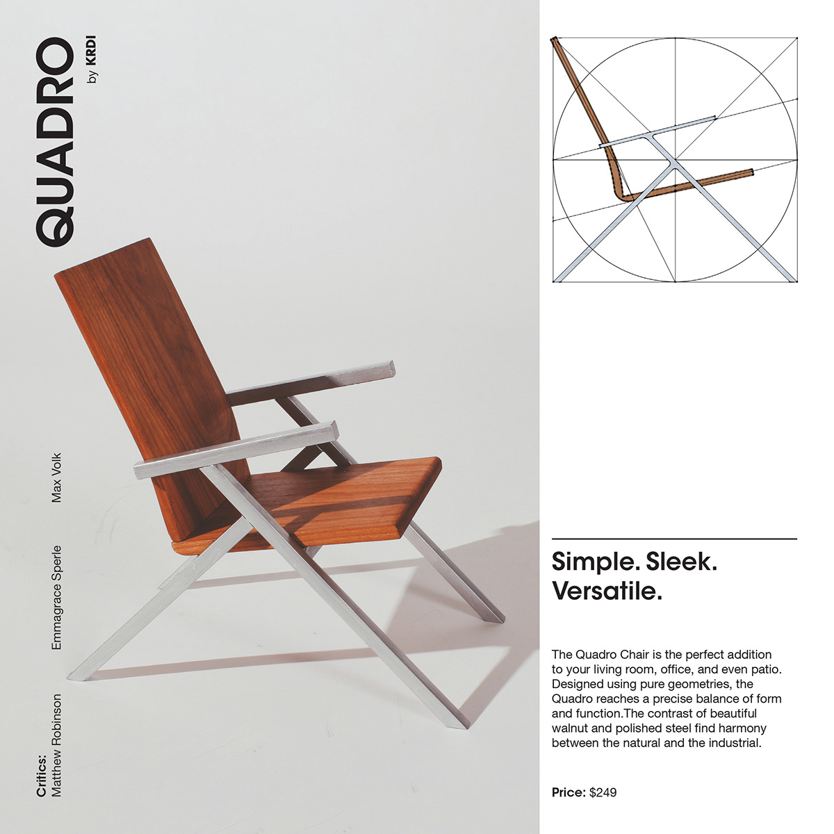 Quadro Chair，chair，furniture，industrial design，