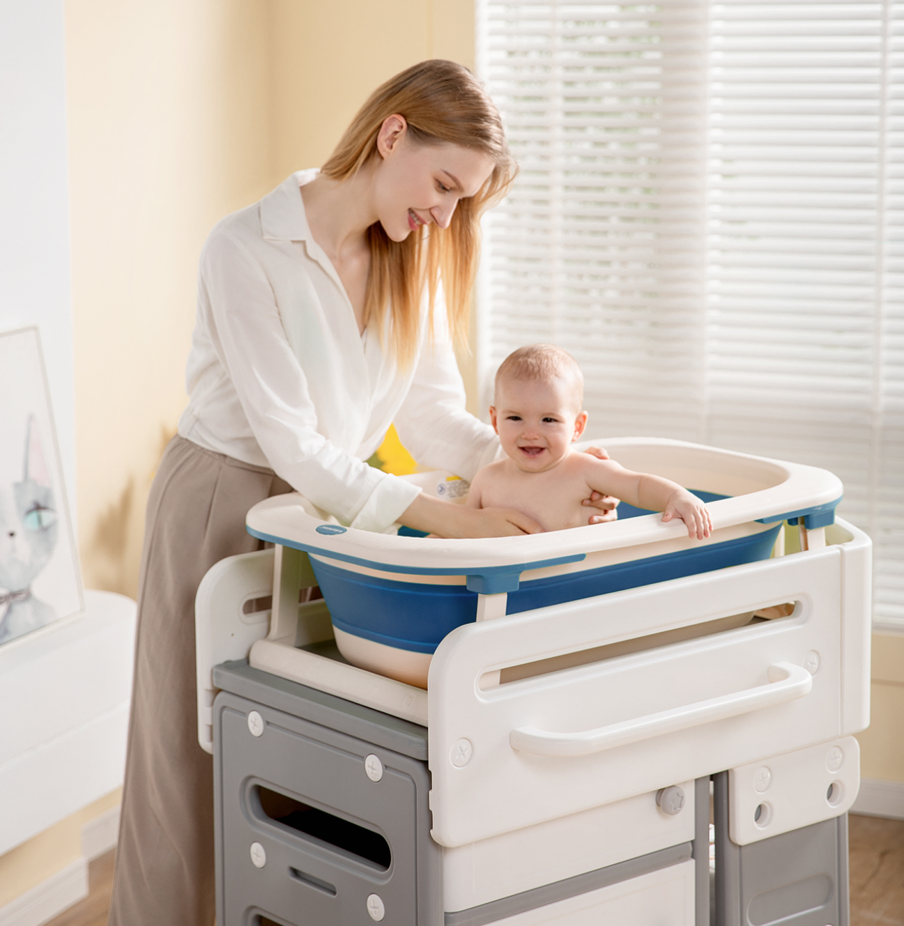 Diaper table，Take a bath，Children's diaper table，Change diapers，Combined cabinet，Mother and baby，