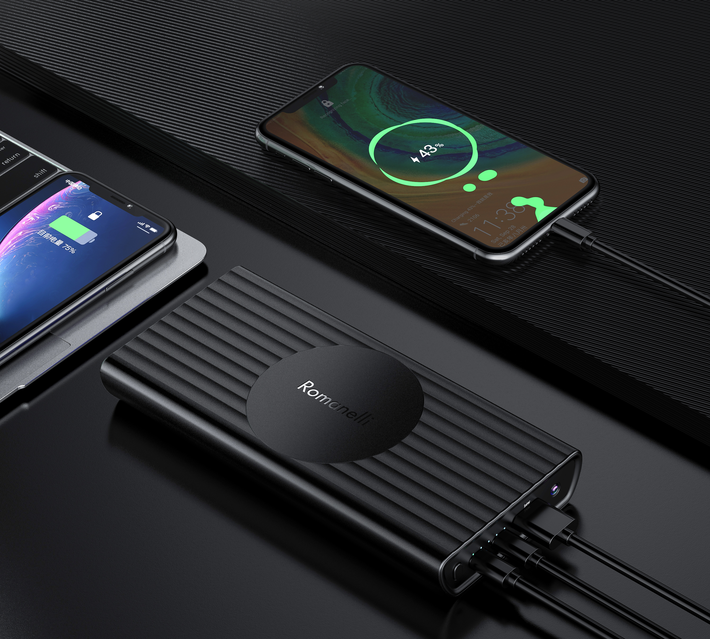 portable battery，3c，Product rendering，