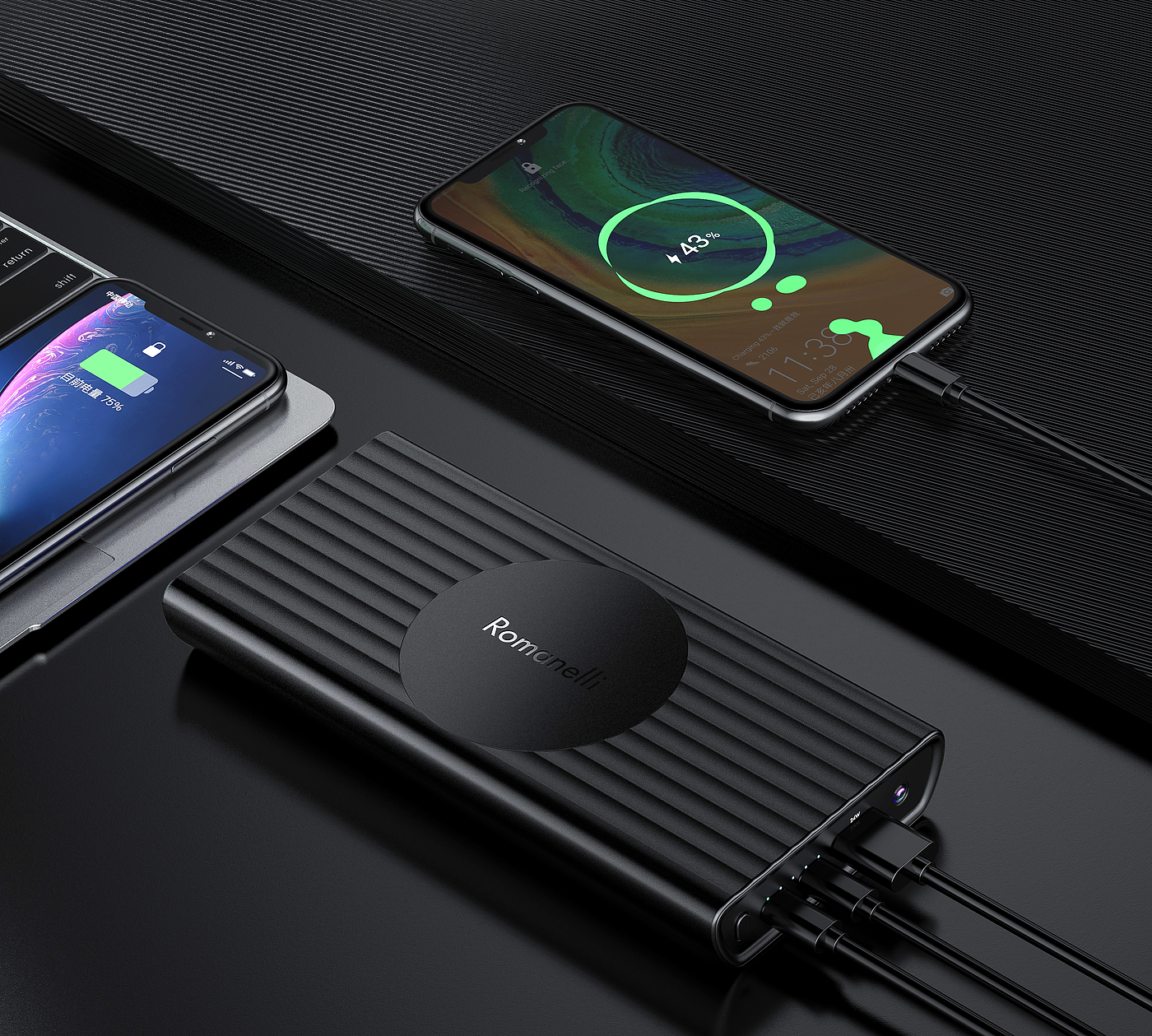 portable battery，3c，Product rendering，