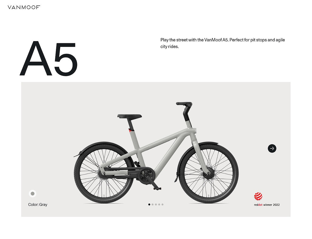 Wonder Vision ™，VanMoof bicycle，product design，Checkout configurator production，