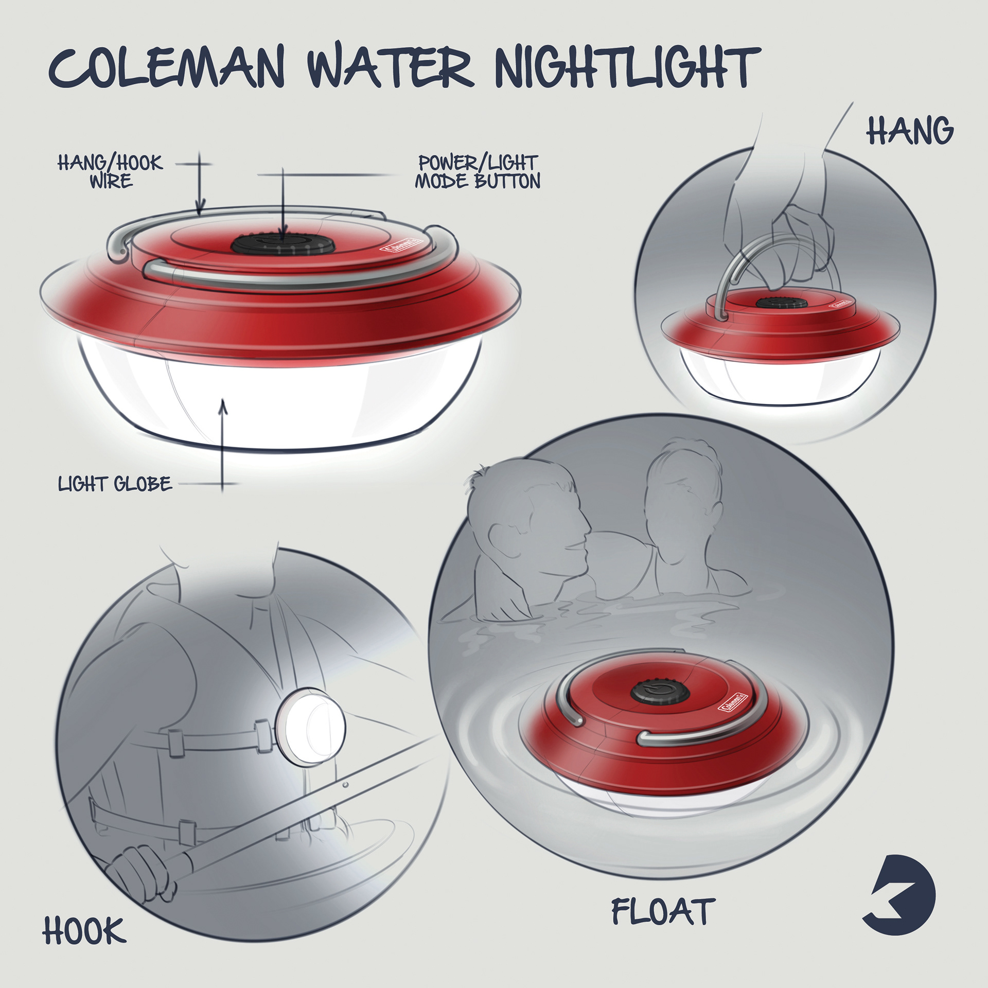 Coleman water lamp，lamp，emergency lamp，Swimming，