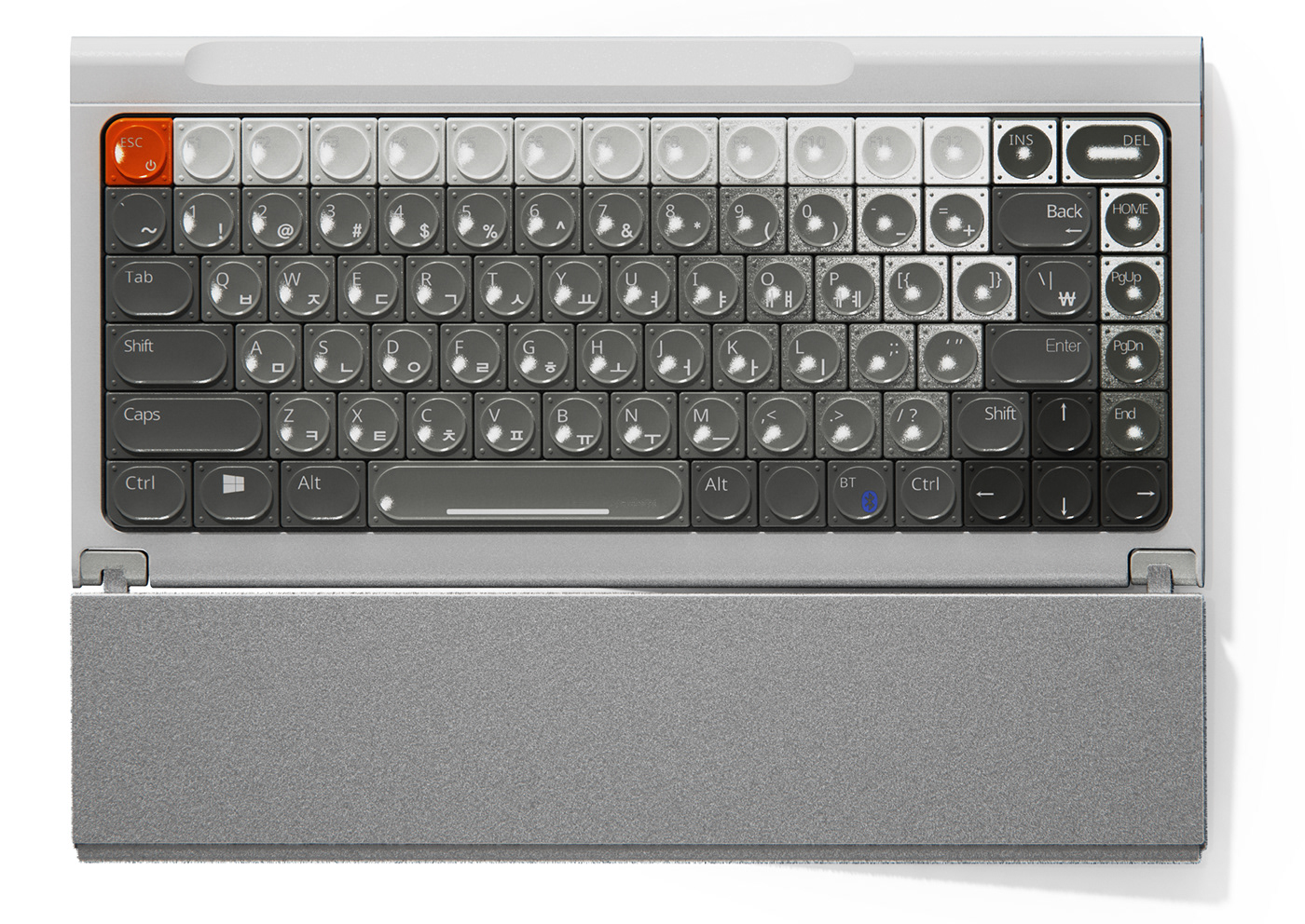 HYUNGWOO SEO，HUE palm rest keyboard，product design，Ergonomics，Patients with carpal tunnel syndrome，3-5 degree angle，