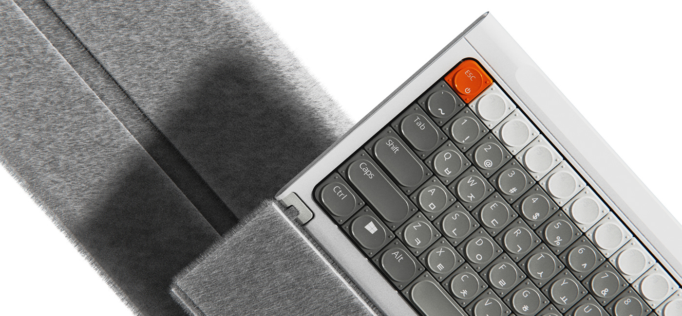 HYUNGWOO SEO，HUE palm rest keyboard，product design，Ergonomics，Patients with carpal tunnel syndrome，3-5 degree angle，