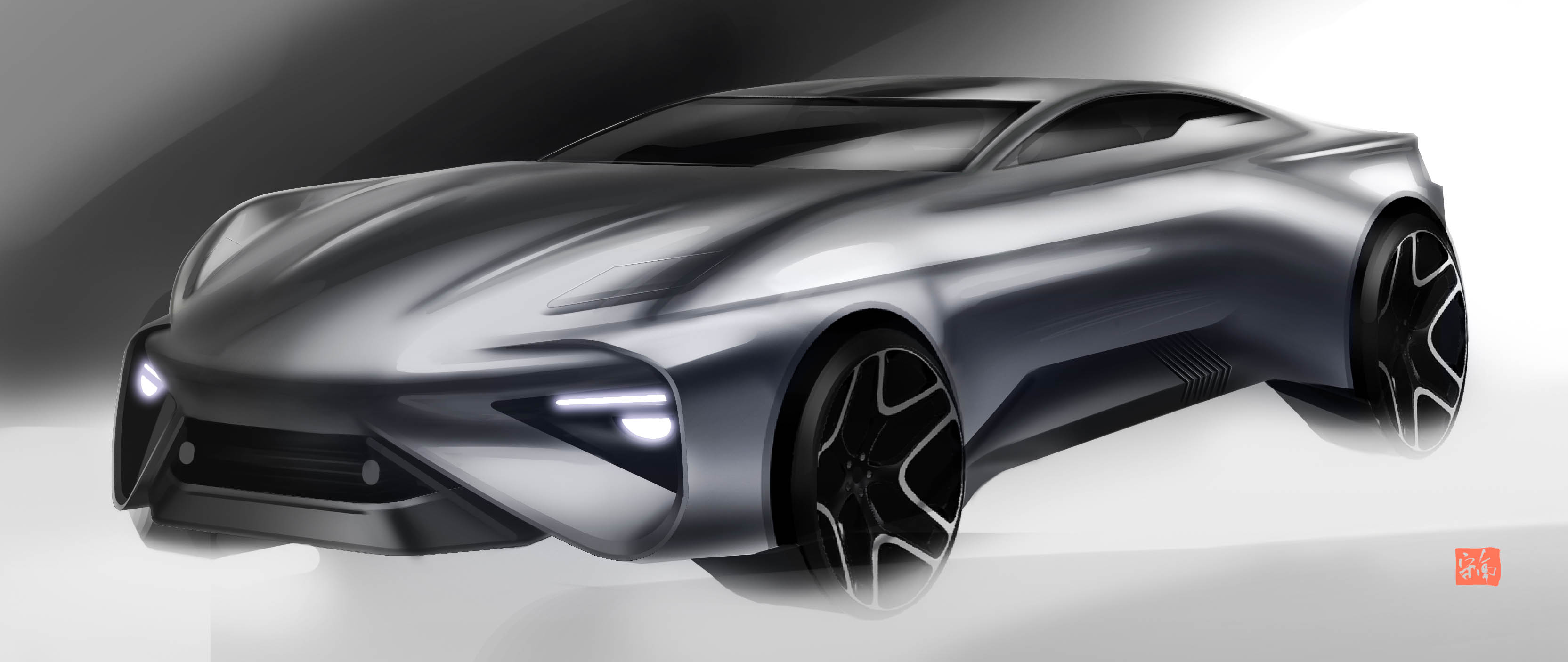 vehicle，industrial design，Hand drawn，photoshop，automobile，sketch，