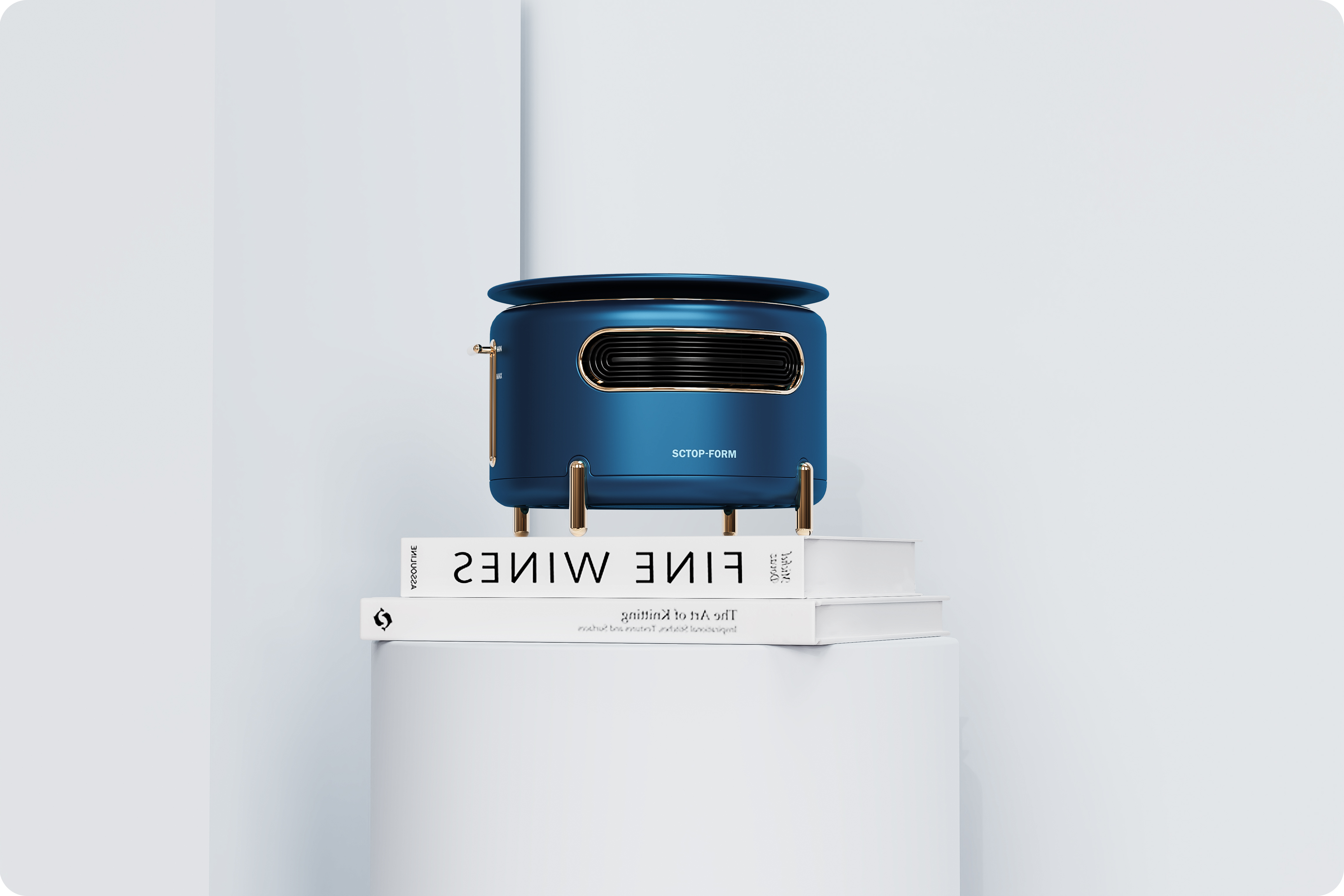 Desktop heater，Home appliance design，Shenzhen Industrial Design，small home appliances，Light luxury appliances，Reververse Home Appliances，Gradient household appliances，Upper bearing design，