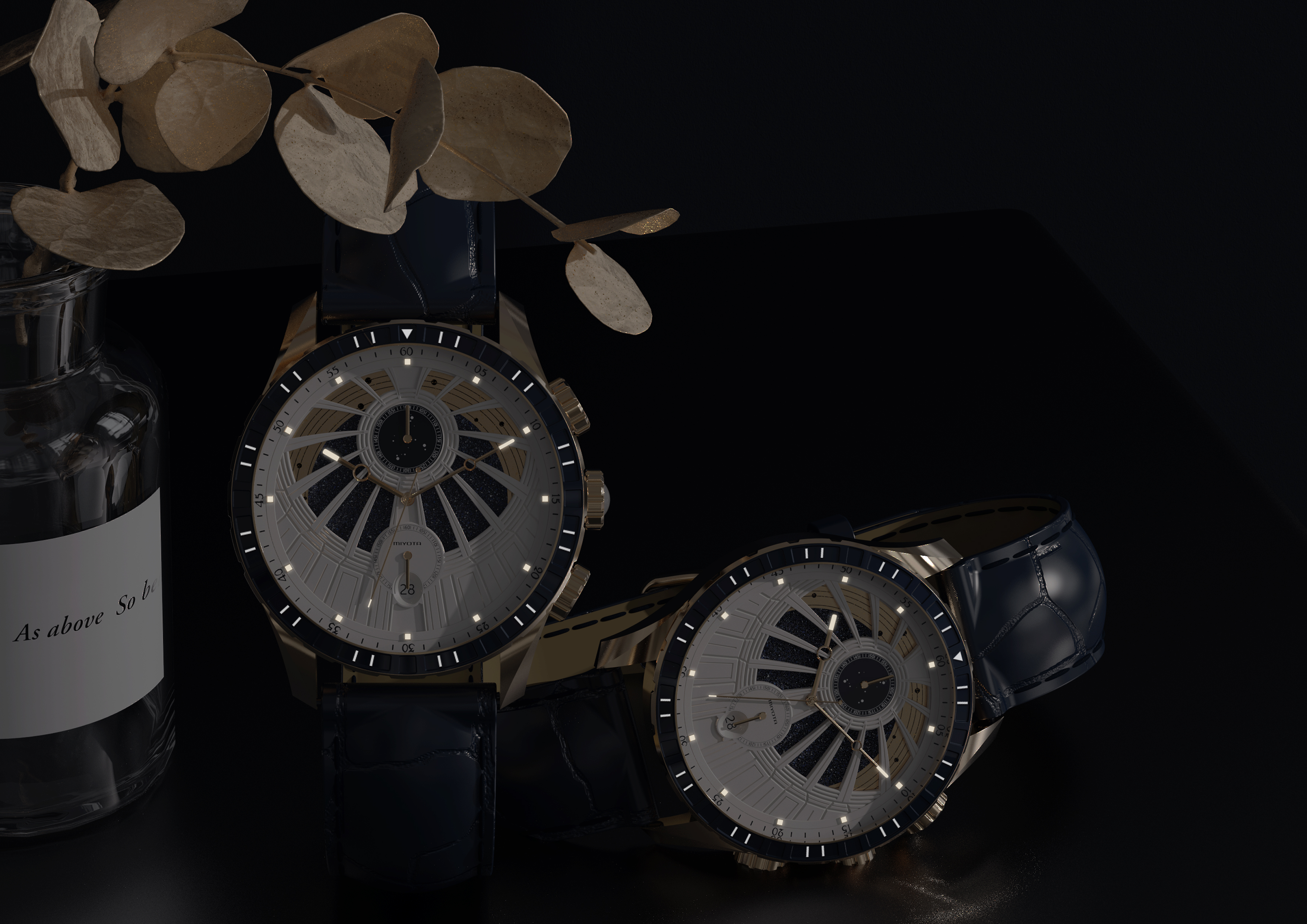 Wristwatch，See you on your wrist，Wrist watch，universe，starry sky，Chronograph Watch，Watch creativity，Watch design，
