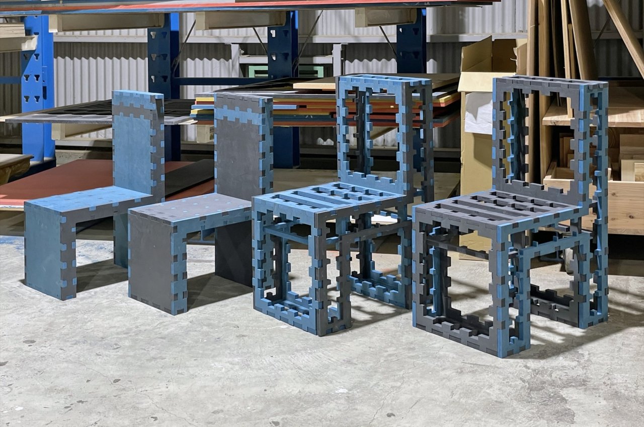 product design，TWINS-MDF，Reduce material waste，chair，Modern style，