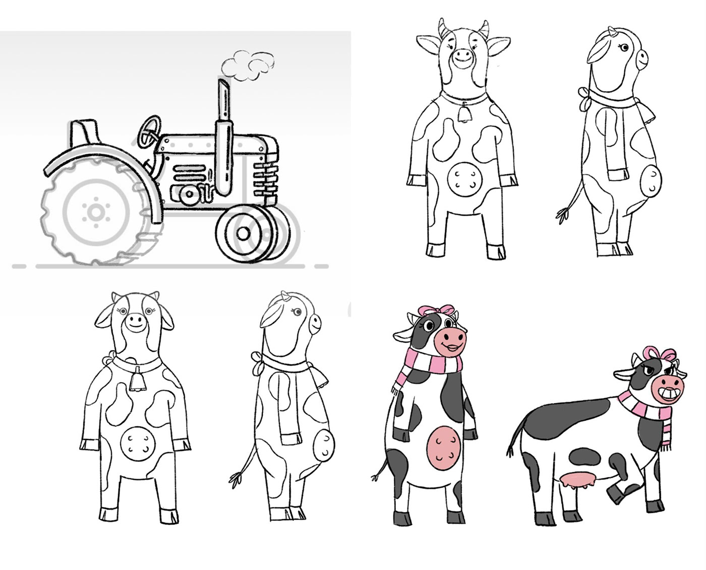 illustration，cow，3d，